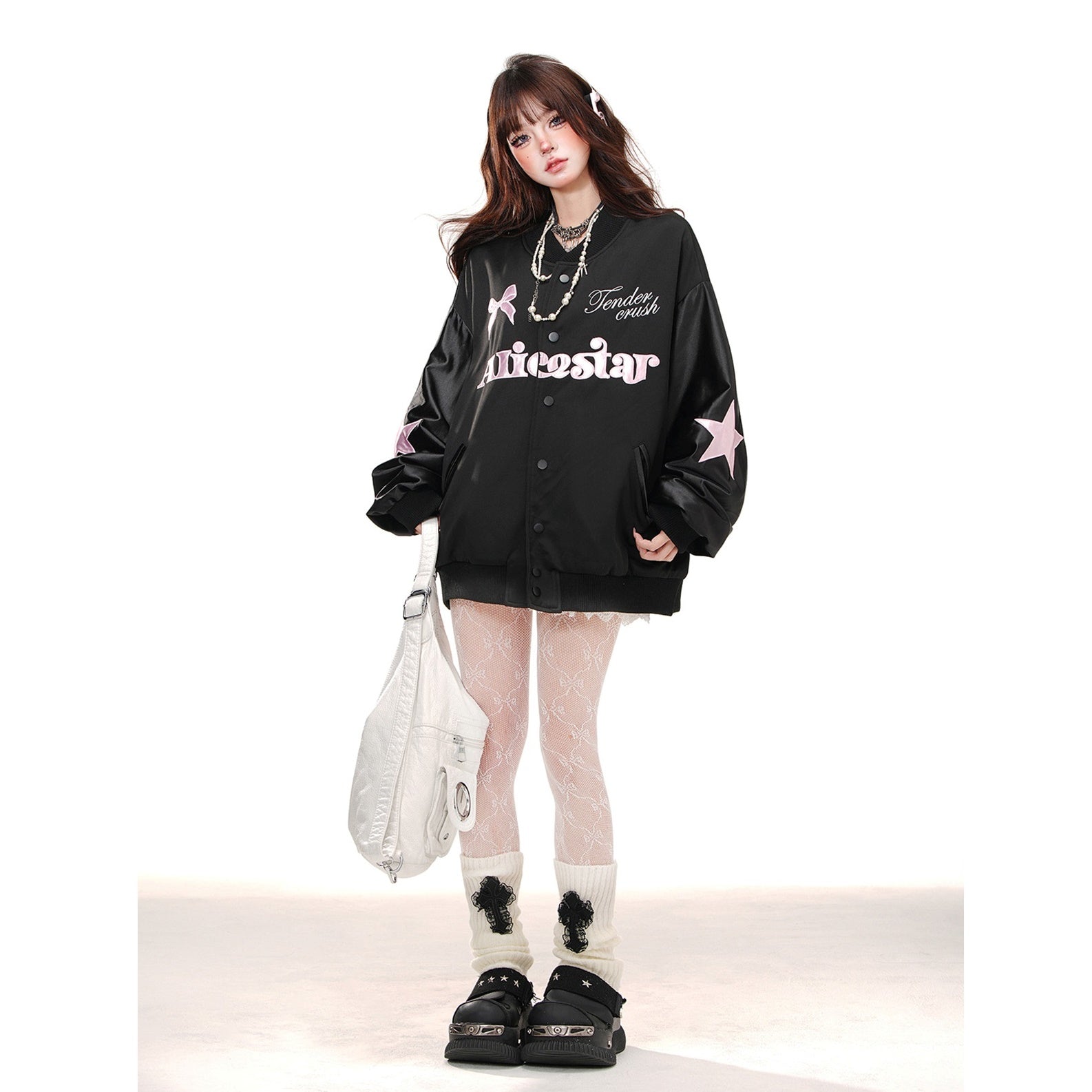 Girly Oversize Baseball Jacket KK2004