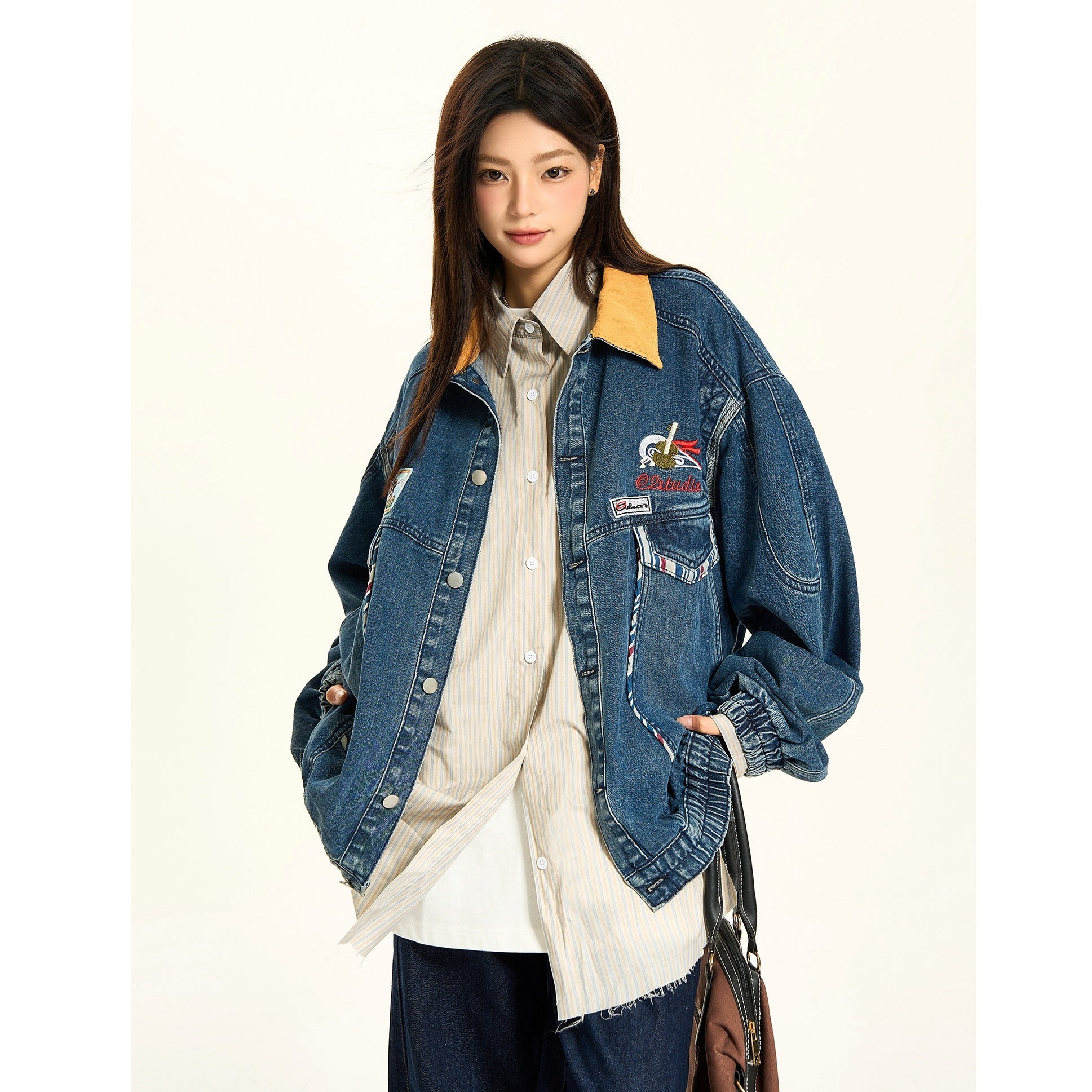 Retro Wash Embroidered Denim Jacket MW9405