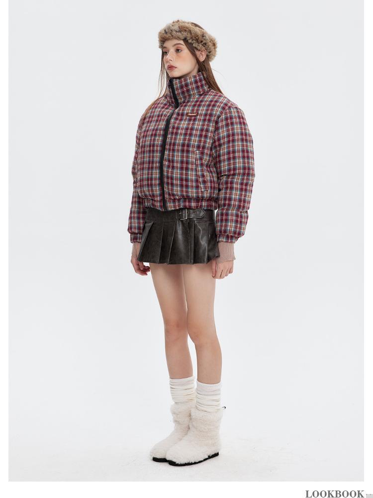 [M size only delivered within 10 days] Reversible checked pattern Short Jacket NA7001 