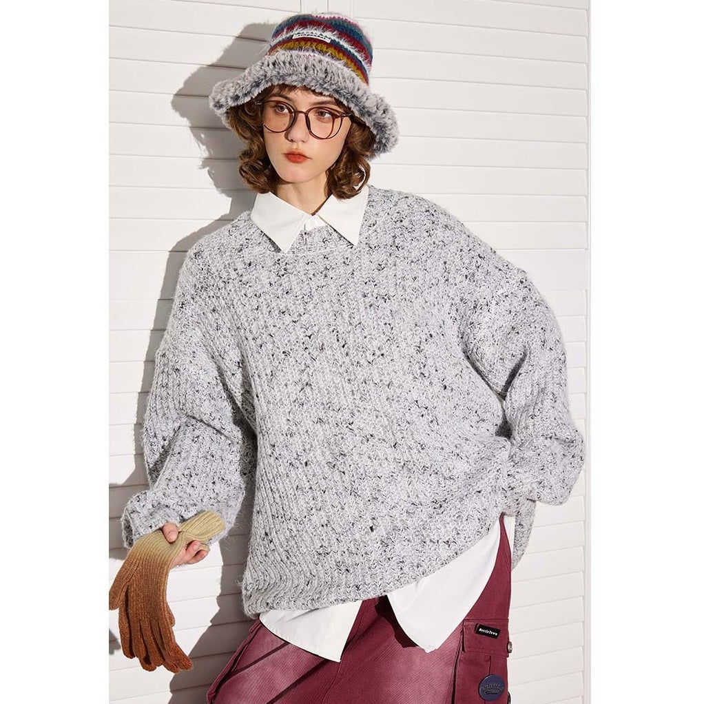 Color Dots Retro Crew Neck Sweater BT7047