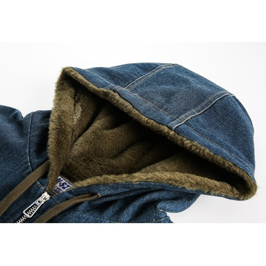 Wash Denim Loose Fleece lining Jacket MW9539