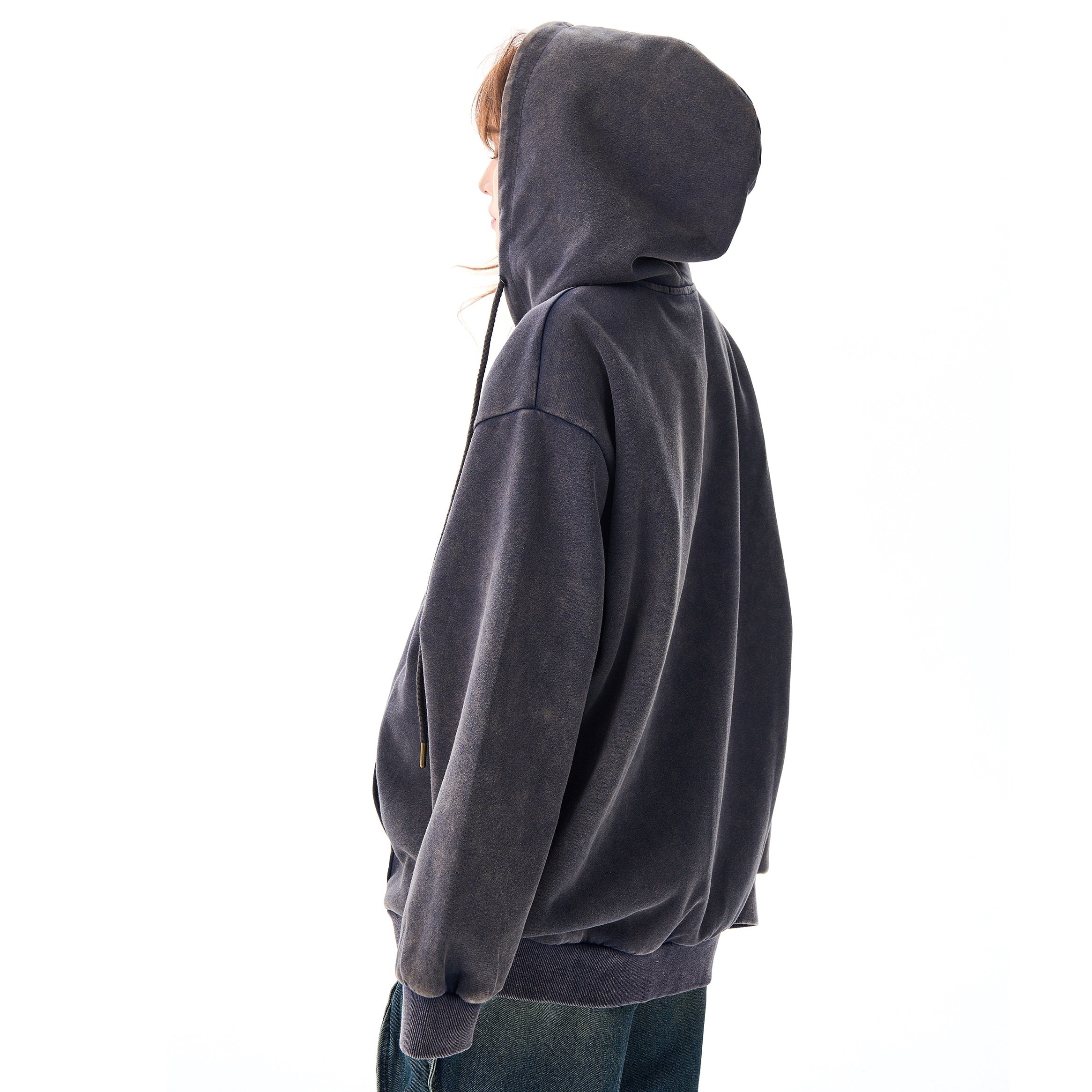 Distressed Logo Zip Hooded Parka MW9518