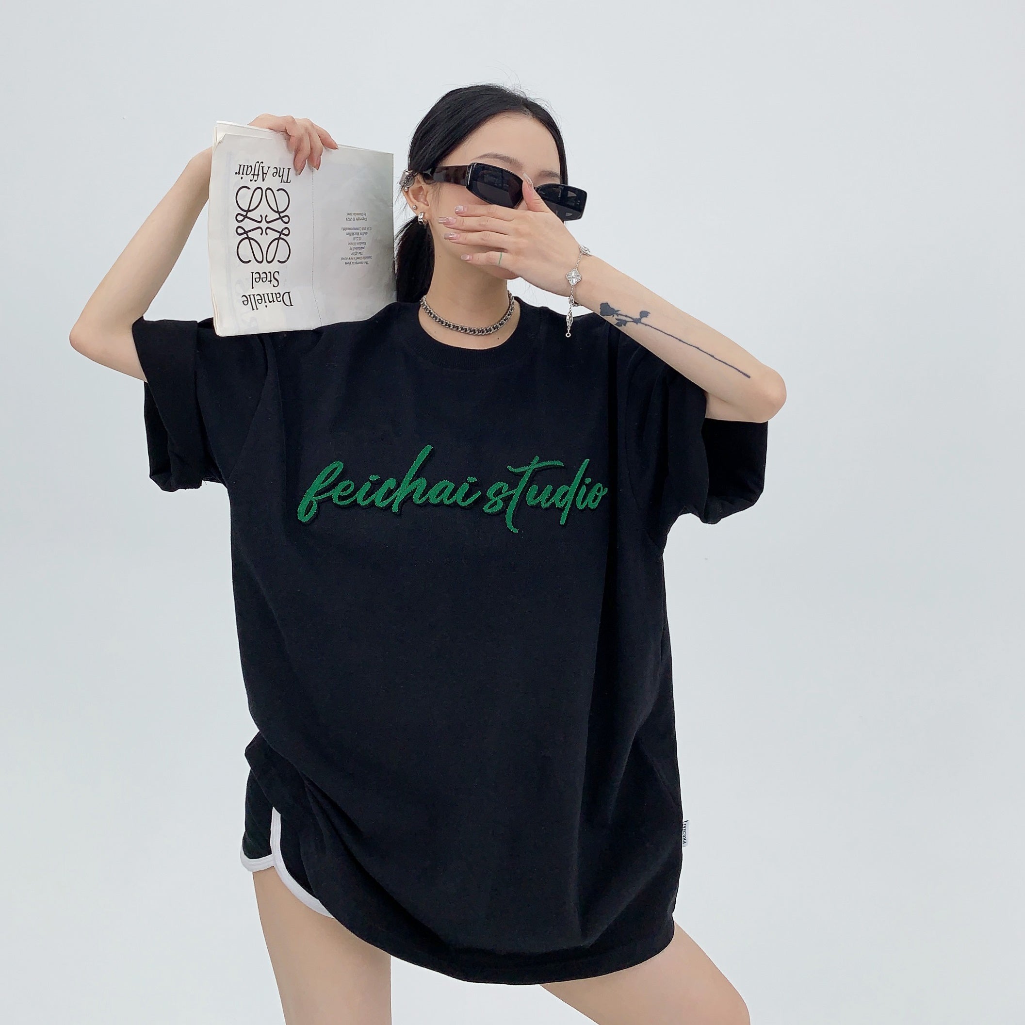 Three-dimensional Embroidered Oversize T-Shirt MW9089