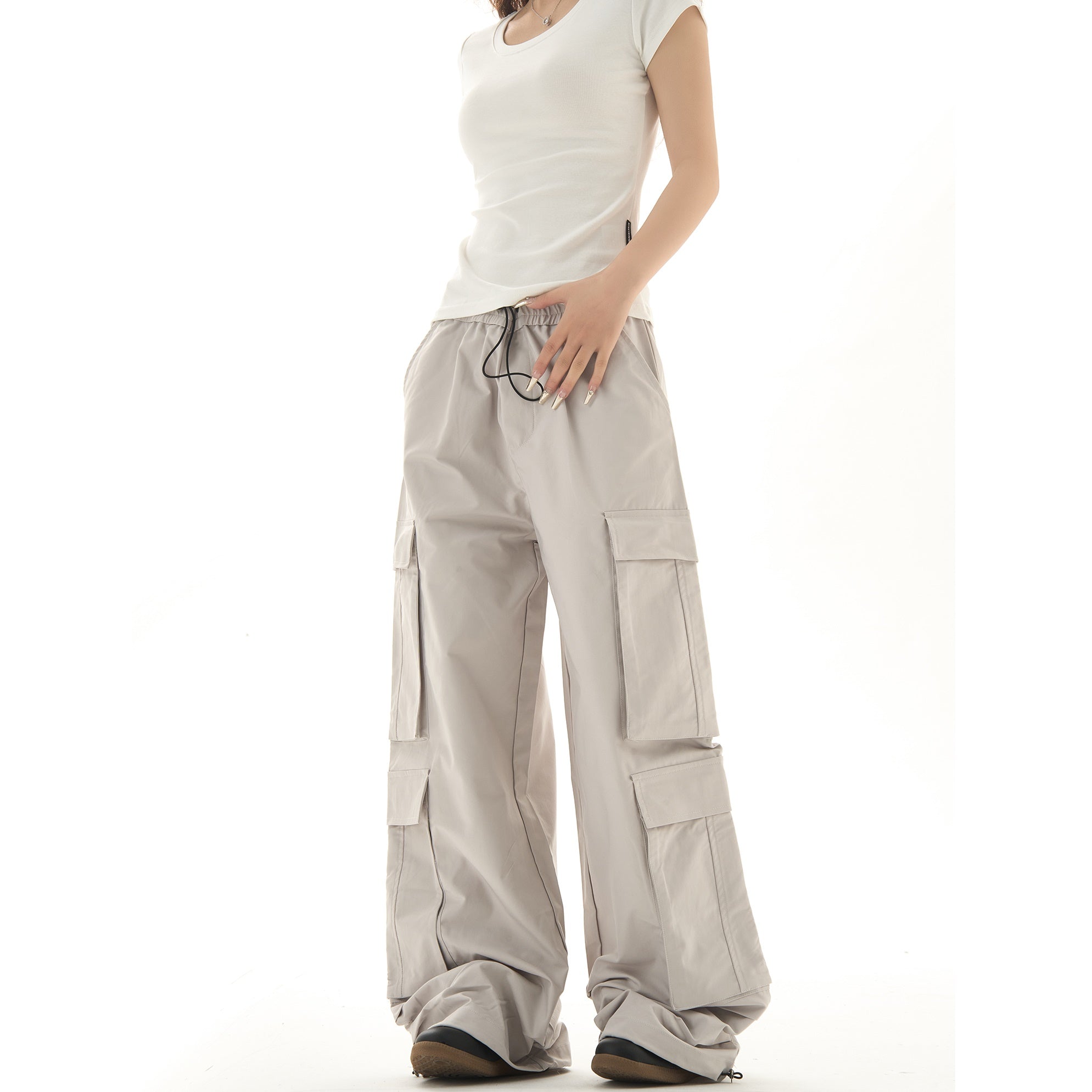 lazy style multi-pocket cargo paratrooper pants HG7015