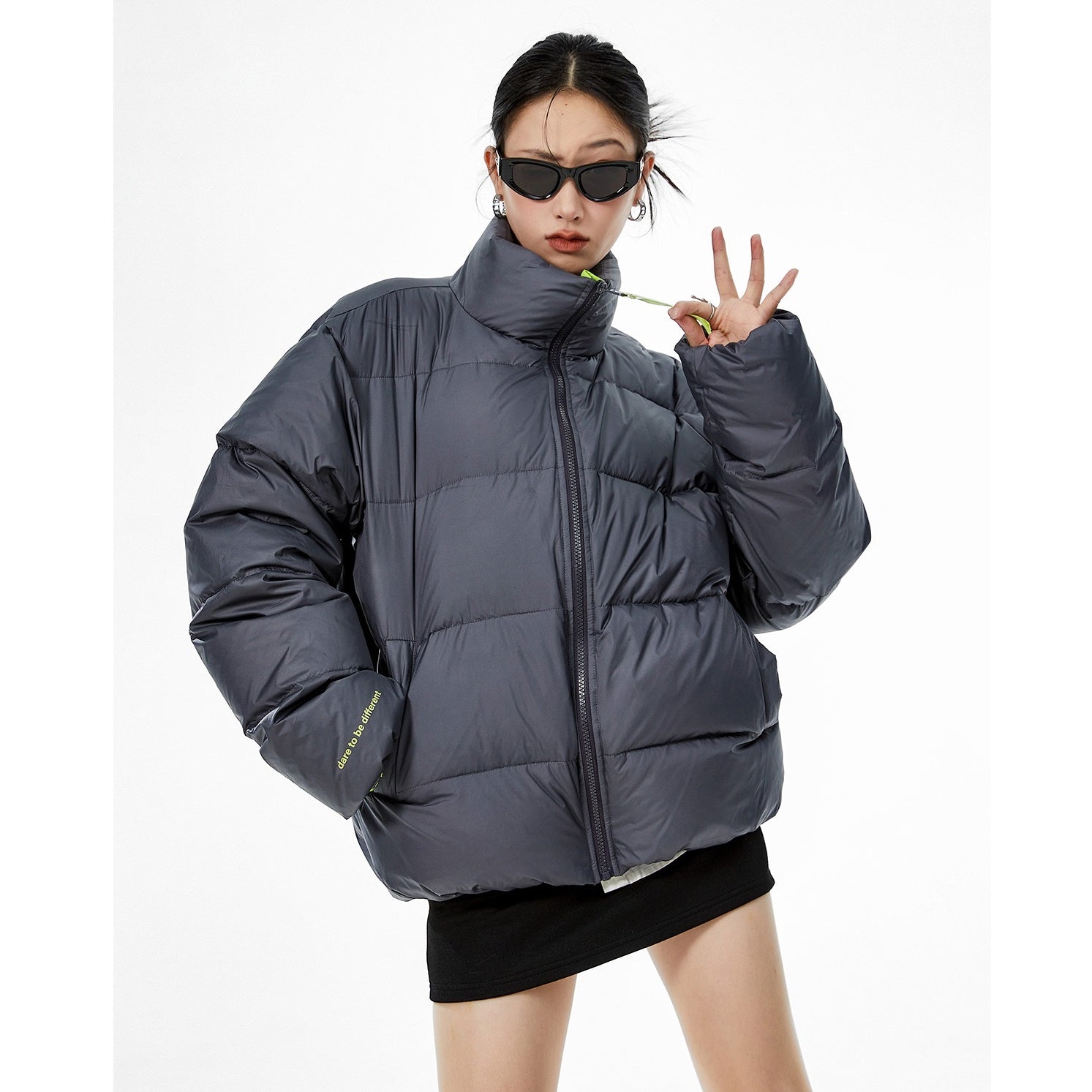 Contrast Color Short Down Jacket IC9002