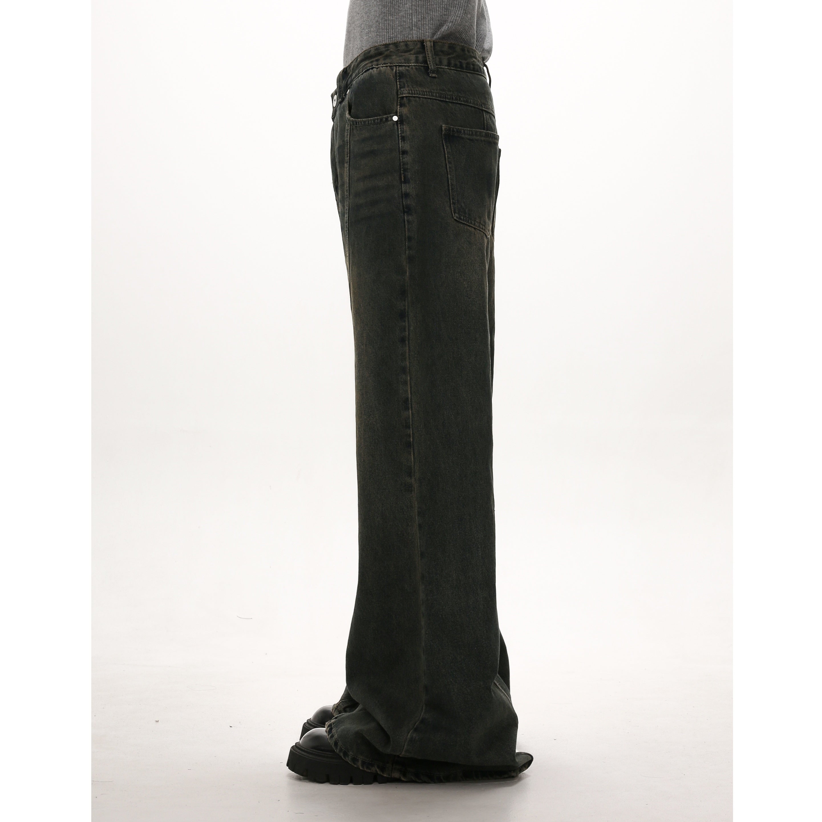 Vintage Distressed Loose Flared Jeans GB7012