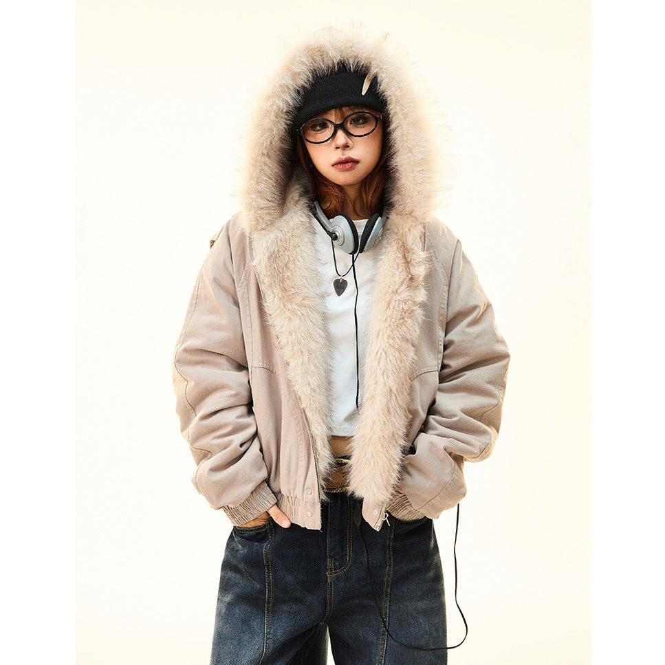 Fur Collar Warm Hooded Quilting Jacket MW9698