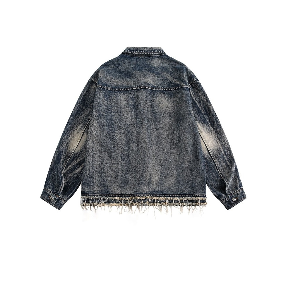 Row Edge Heavy Wash Loose Denim Jacket BX003