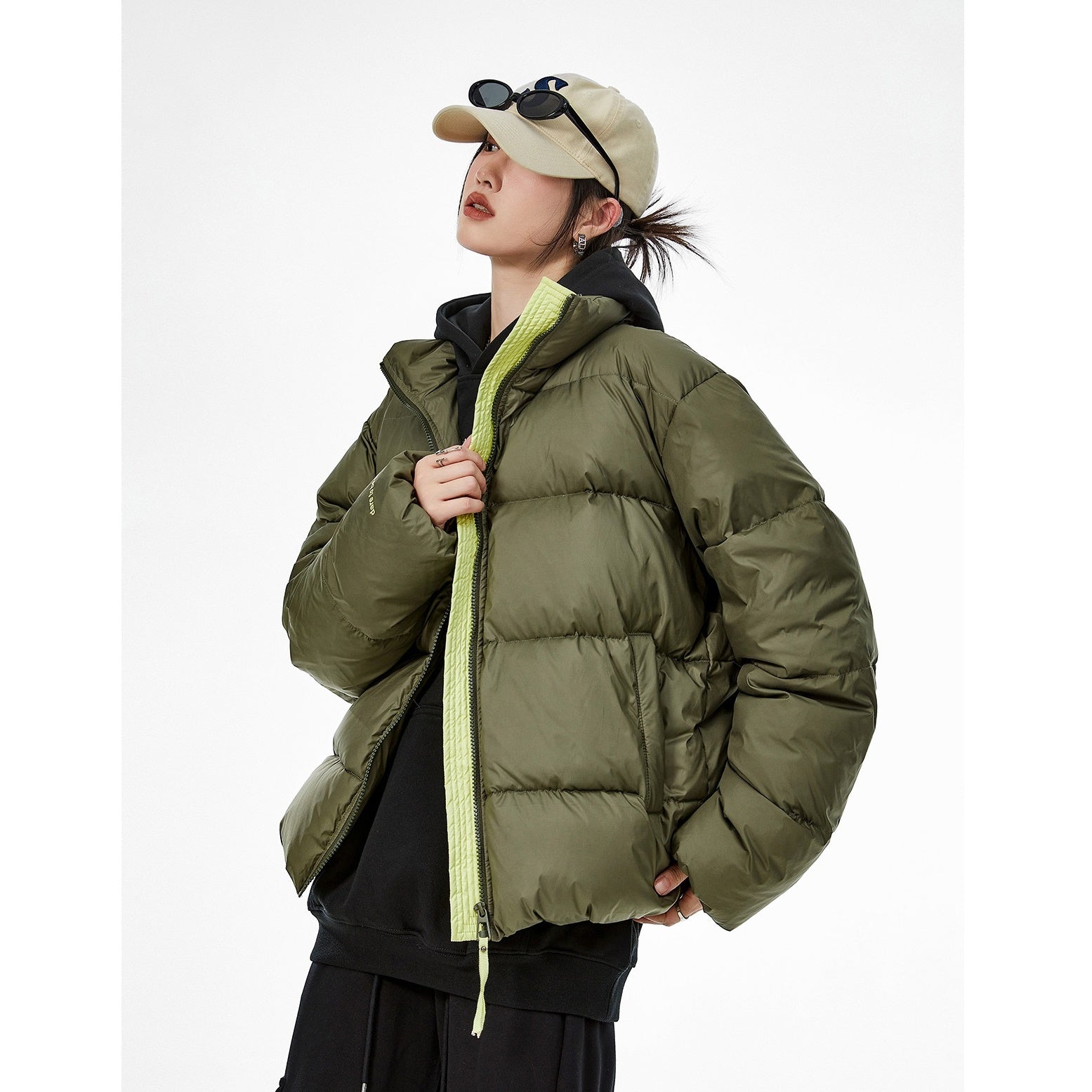 Contrast Color Short Down Jacket IC9002