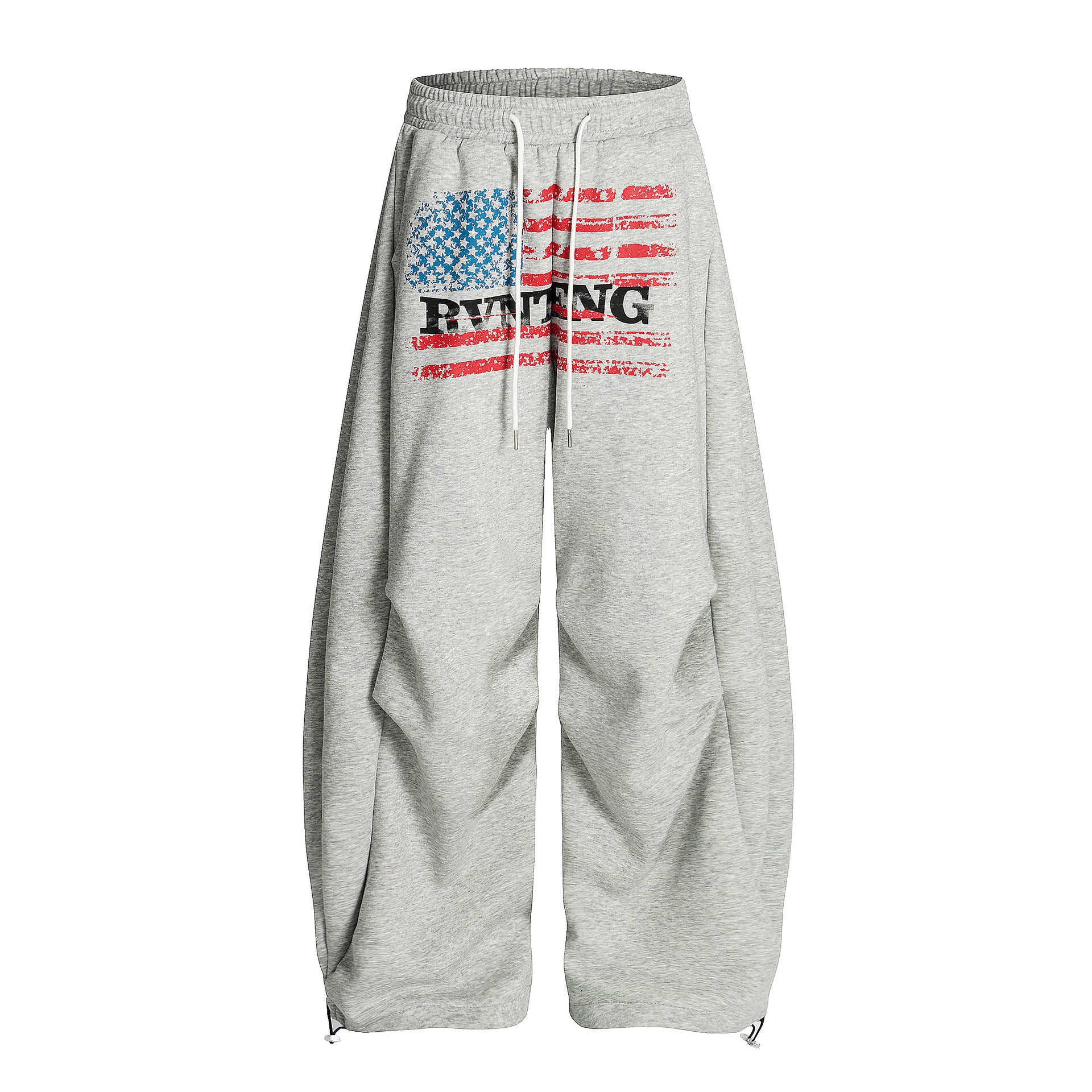 Flag Print Wide Panel Sweat Curve Pants MW10239