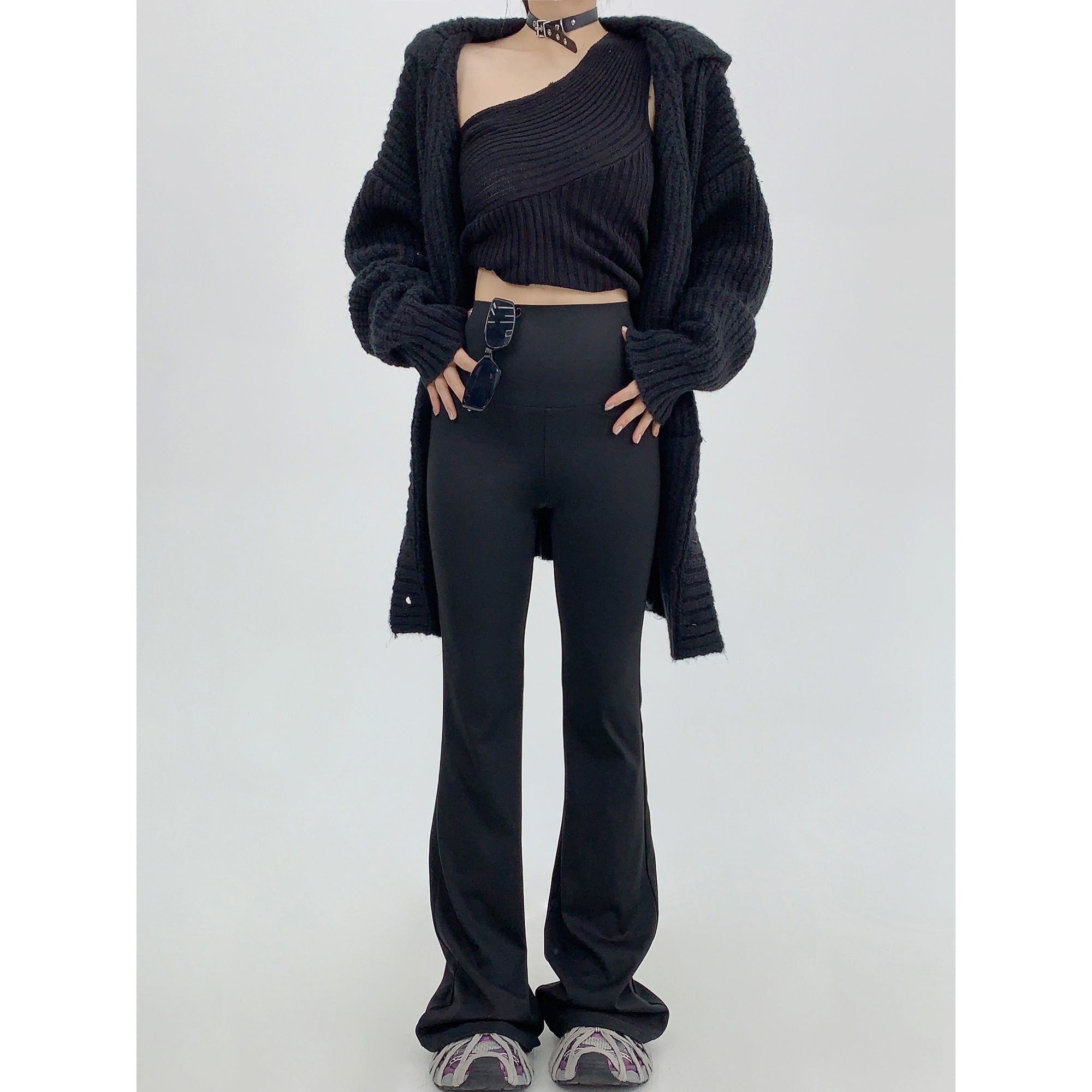 High Waist Slim Flared Pants MW9540