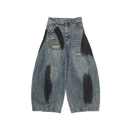 Ripped Spray Loose Scimitar Jeans EZ186