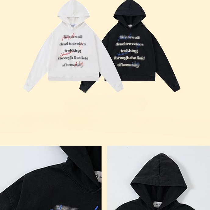 Blur Letter Print Hoodie HG7176