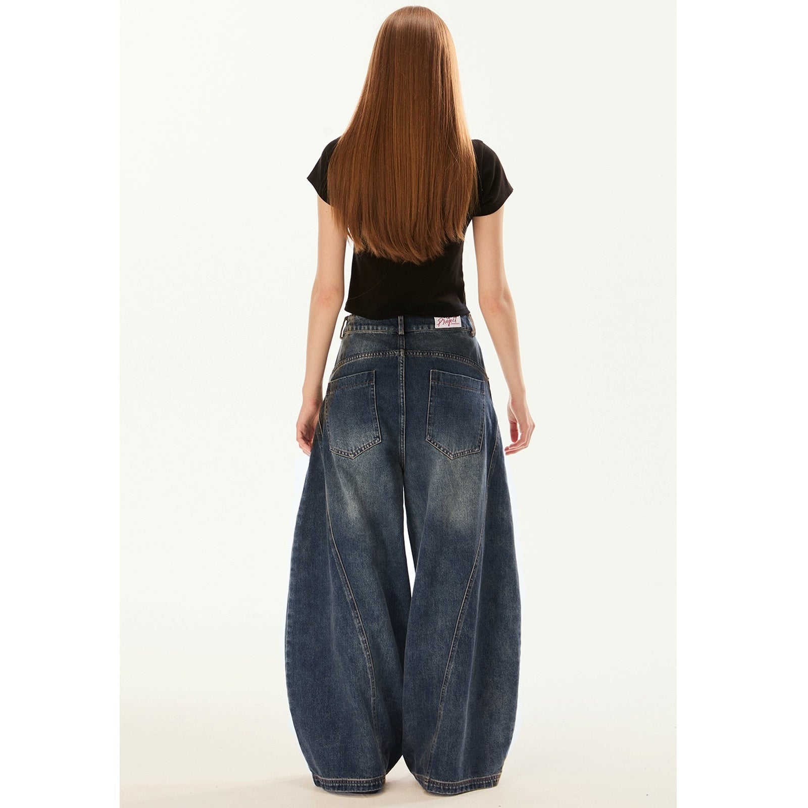 Vintage Style Loose Barrel-Leg Jeans EZ195