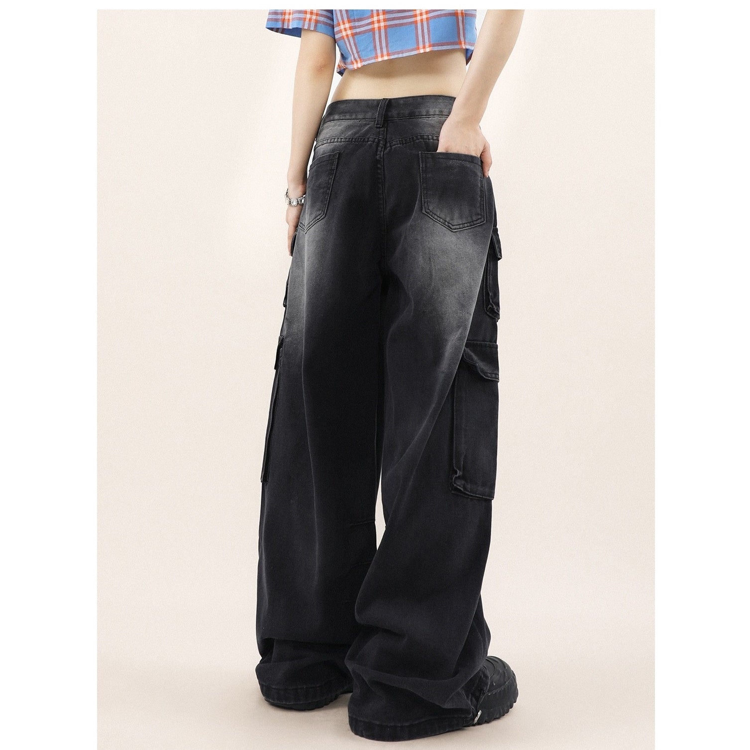 Waist Tuck Wide Leg Cargo Pants MR8023