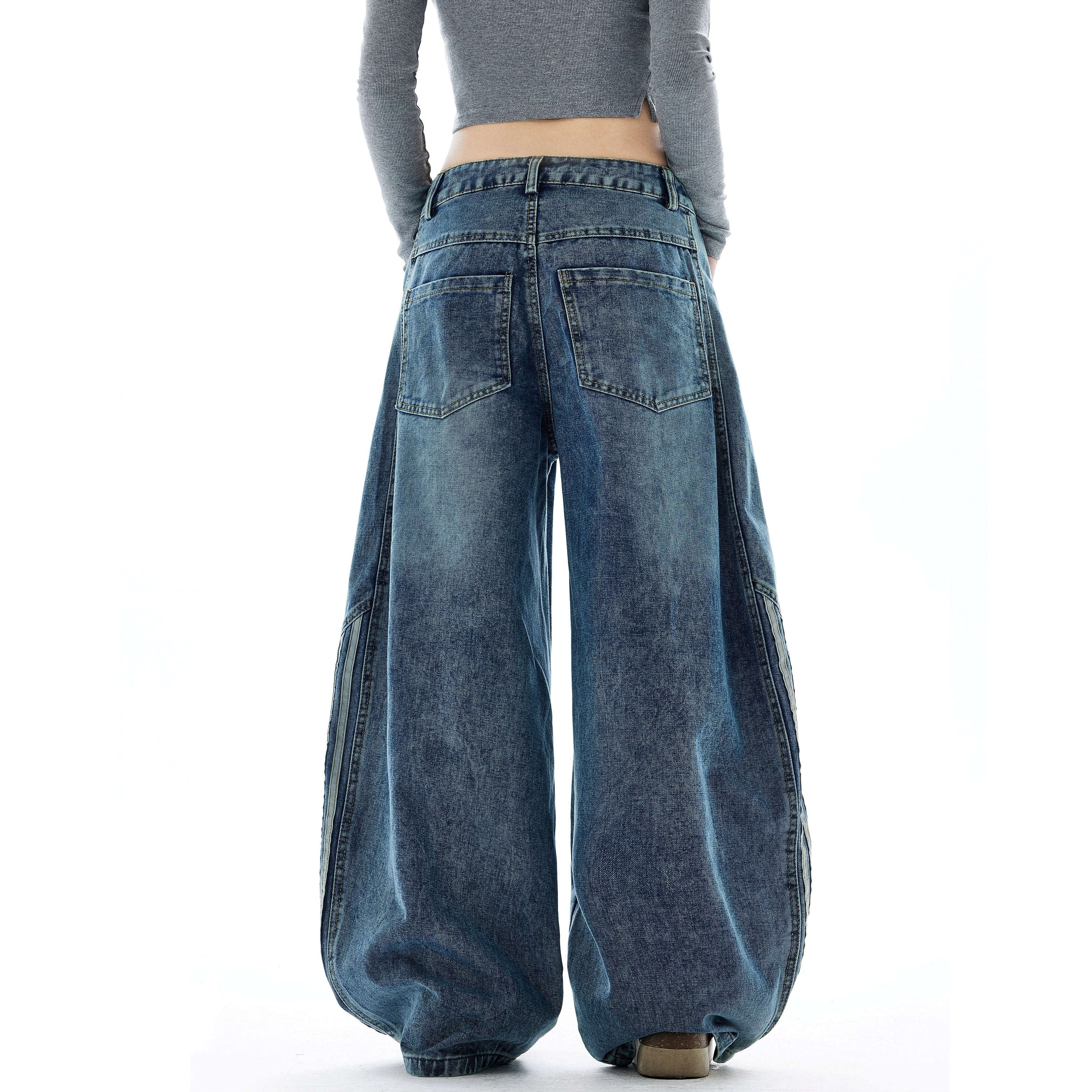 Side Line Washed Ball Jeans HG7201