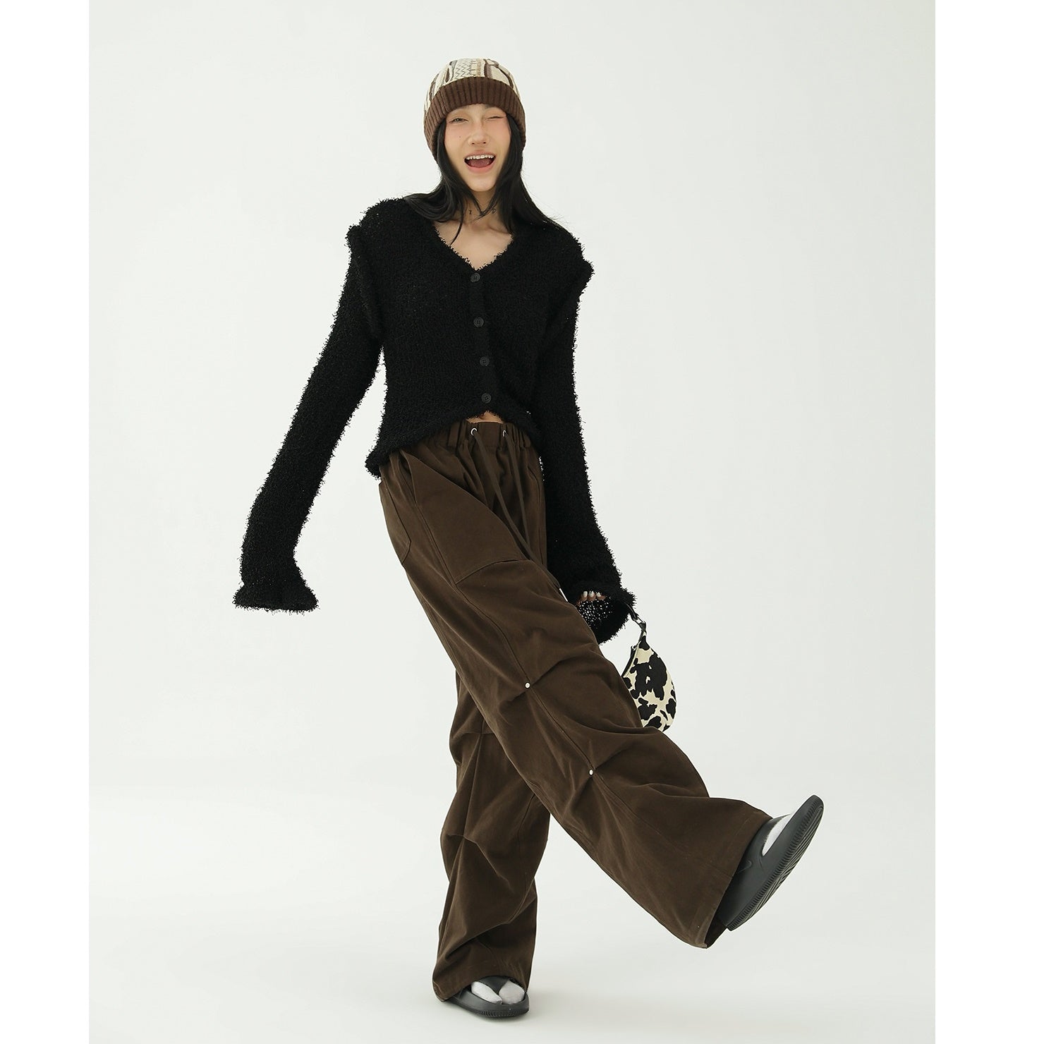 Drawstring Wide Leg Pleated Casual Pants AC7071