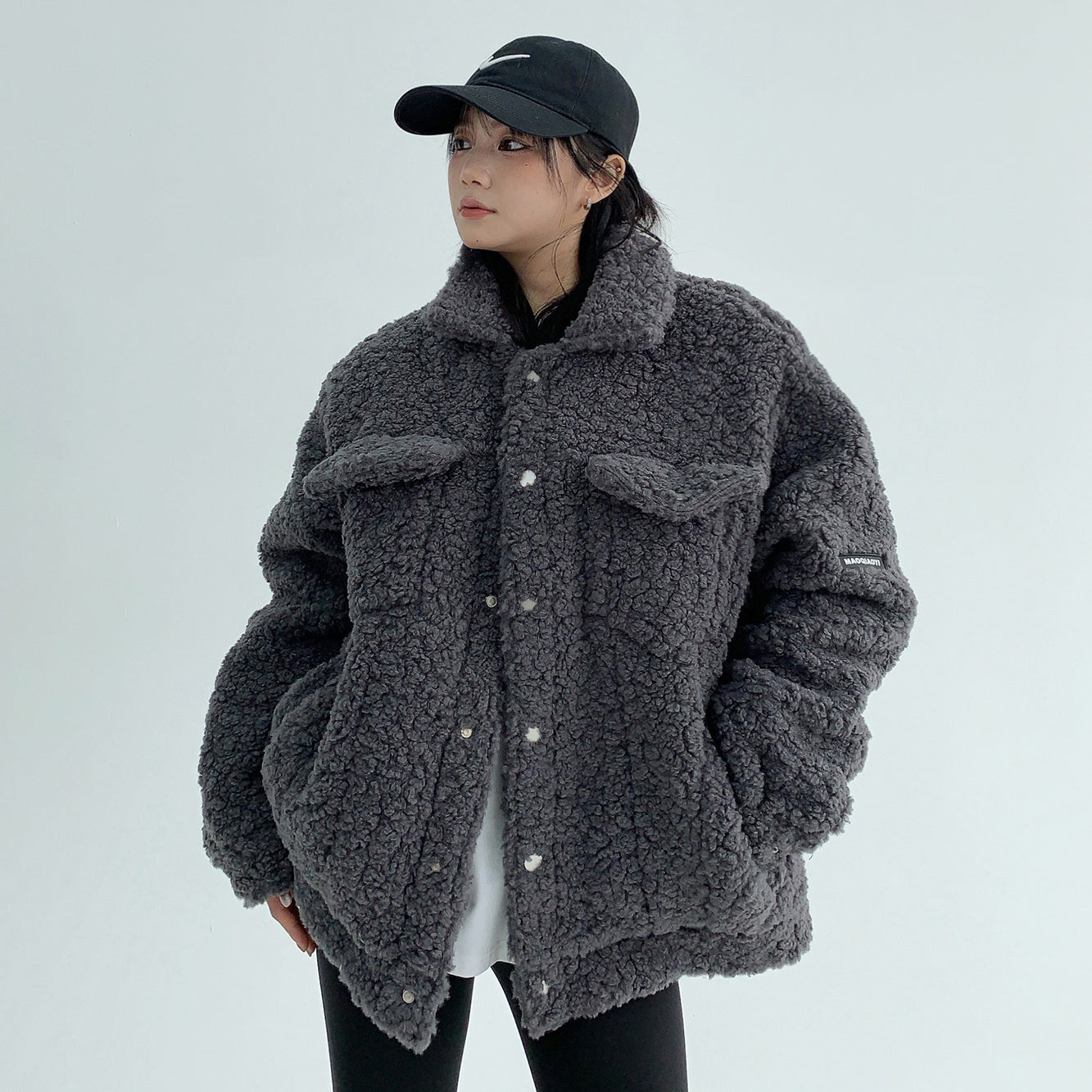 Fake Fur Boa Work Style Thickened Jacket MW9613