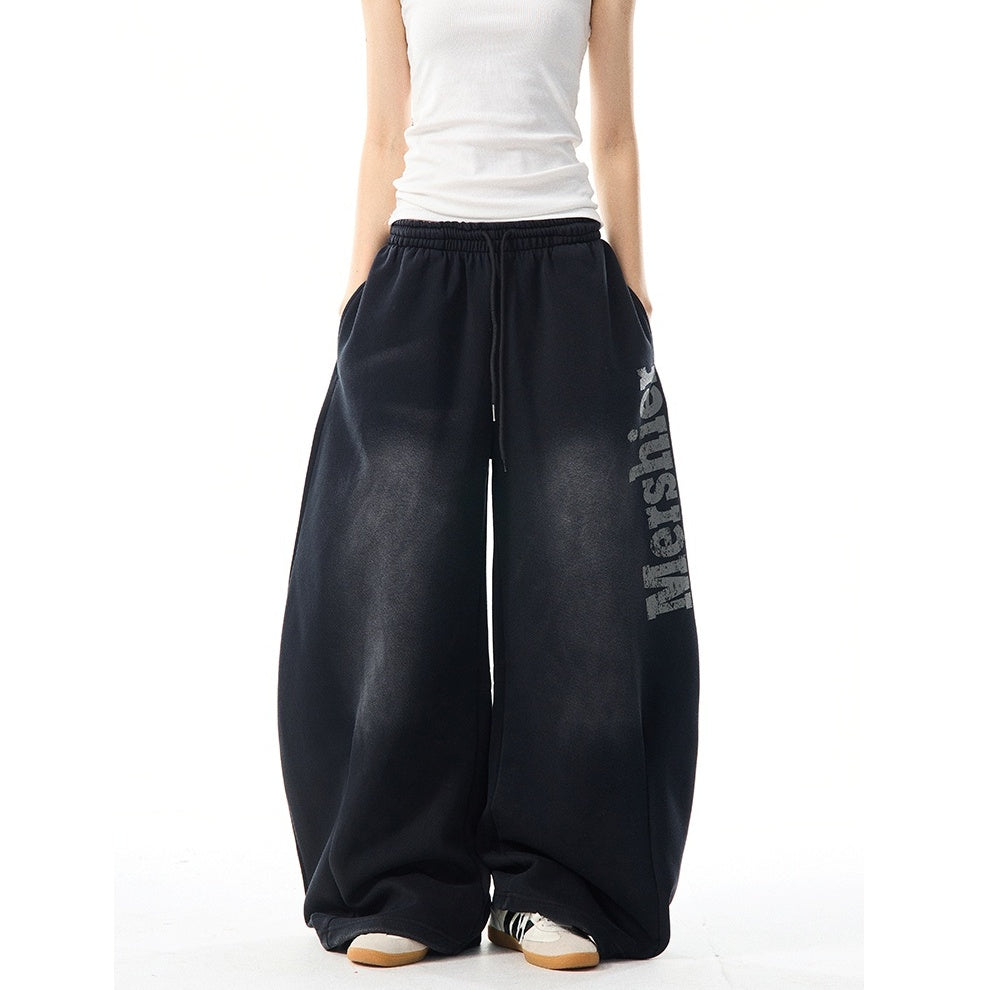 Letter Scimitar Wide-leg Sweat Pants MW9955