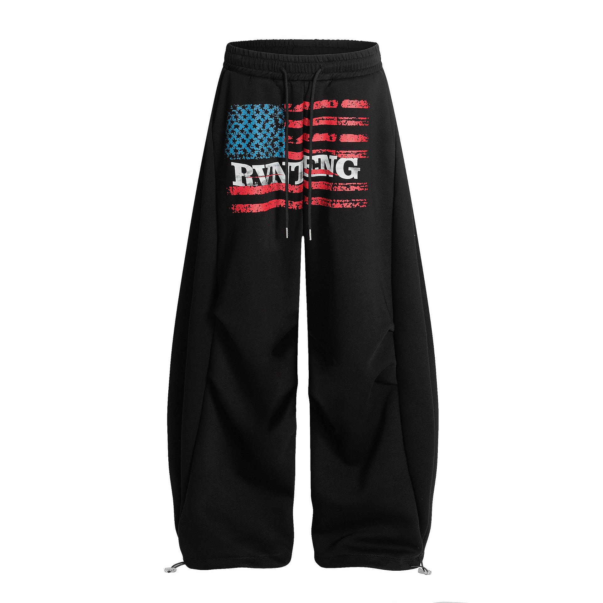 Flag Print Wide Panel Sweat Curve Pants MW10239