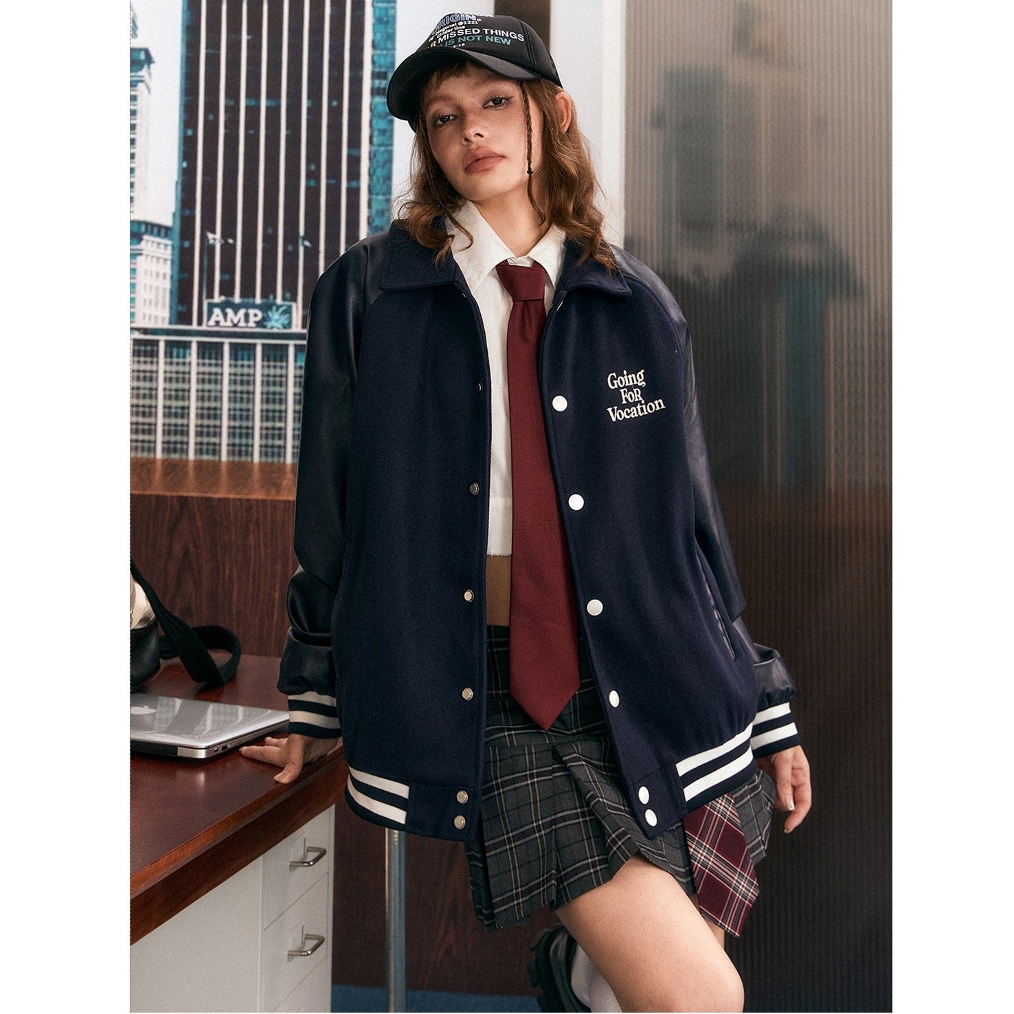 Baseball Style Retro PU Leather Jacket EZ166