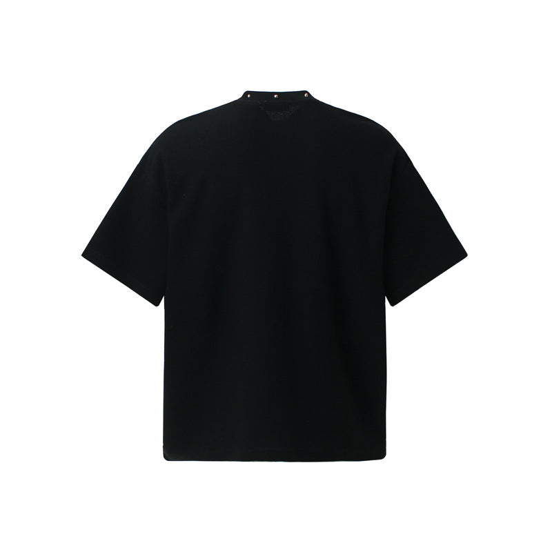 スタッズネックワッフルTシャツ MW10398
