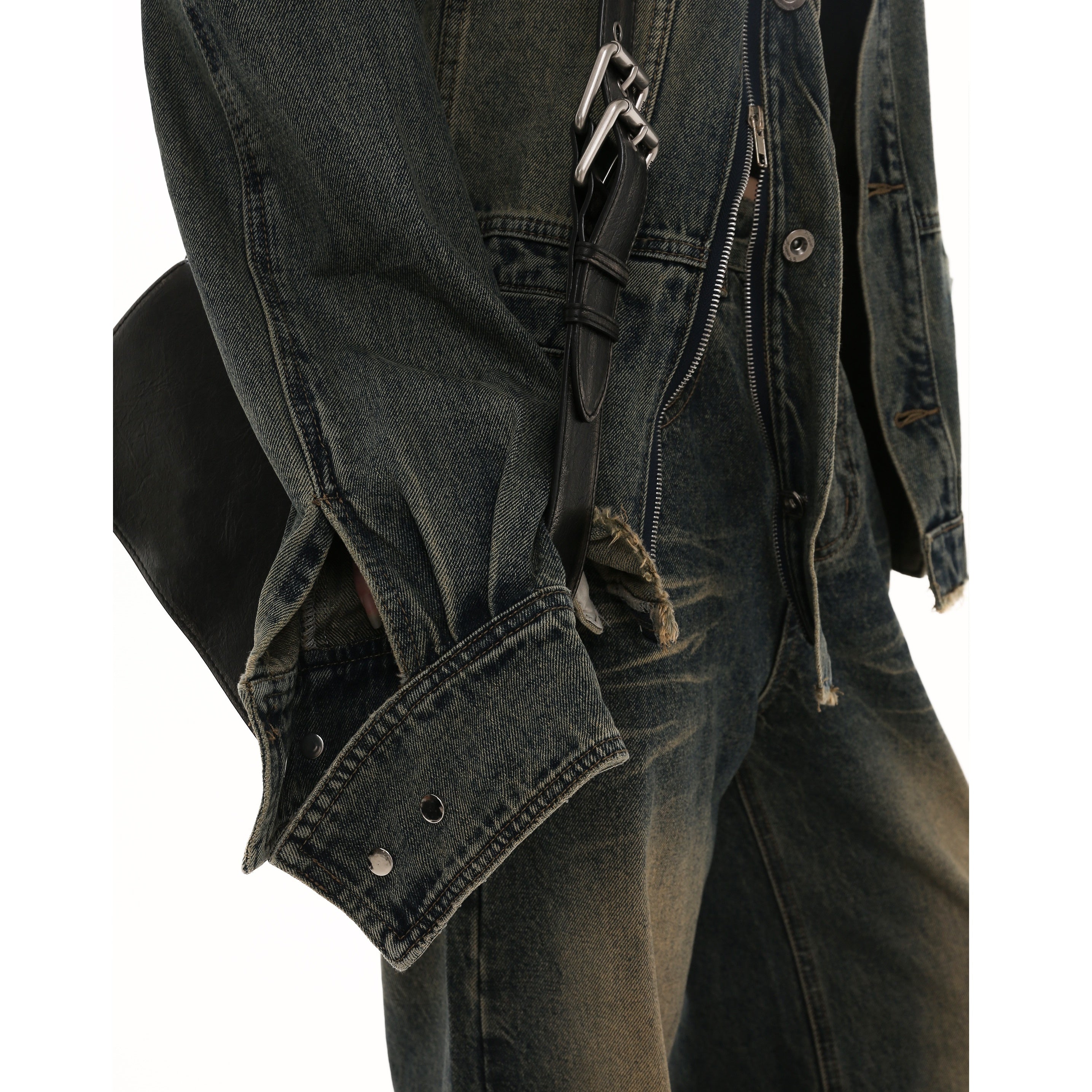 Loose Damage Denim Work Jacket GB7008