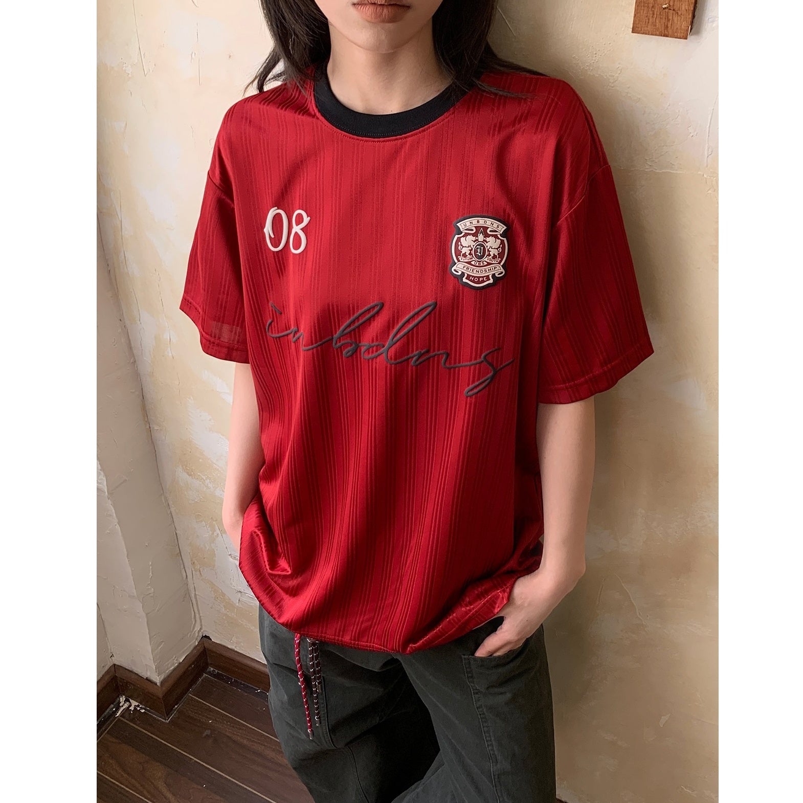 Ringer Neck Satin Sporty T-Shirt AP7012