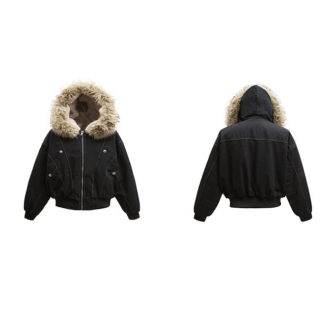 Fur Collar Work Style Hooded Blouson MW9807