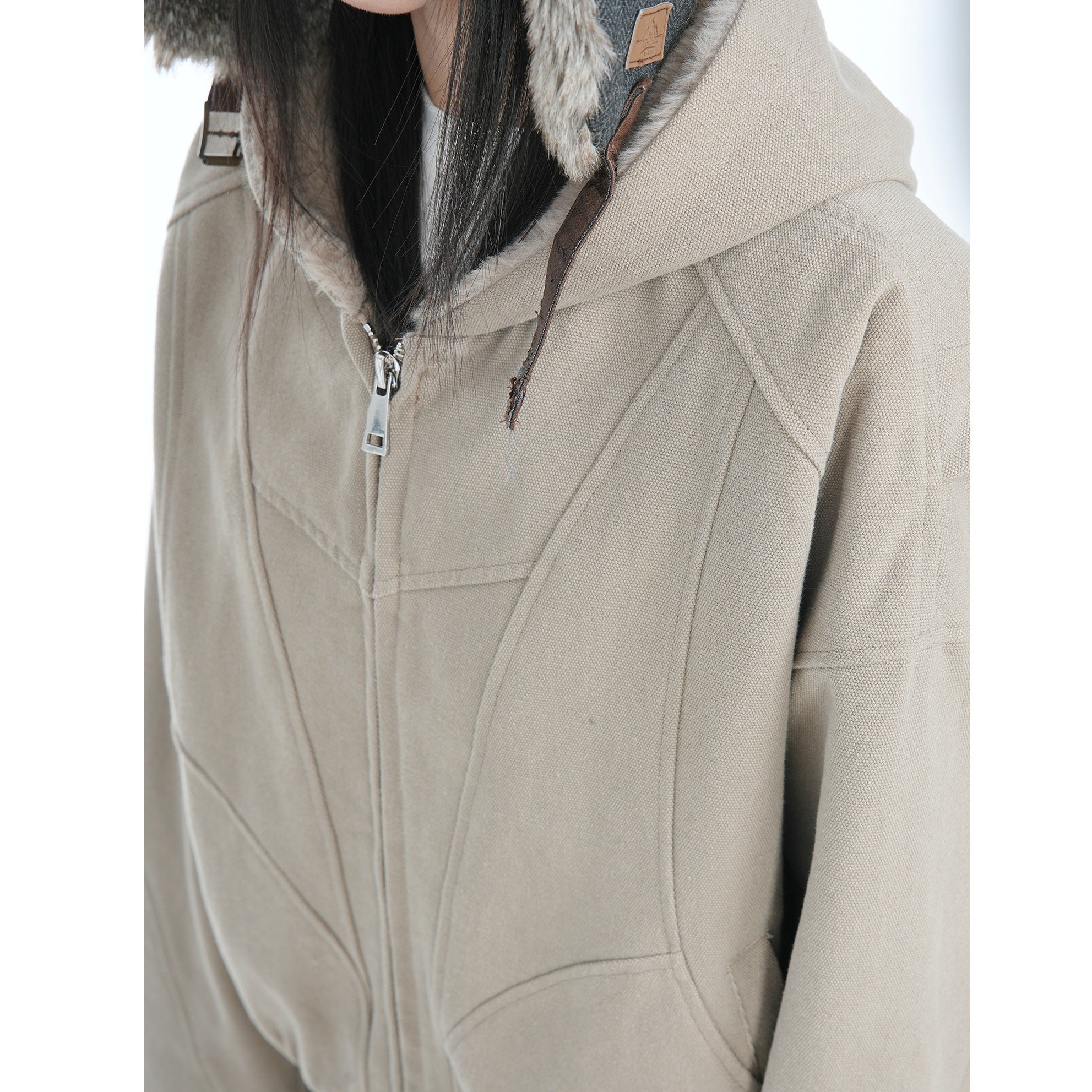 Flange Shoulder Plush Liner Hooded Parka MW9678