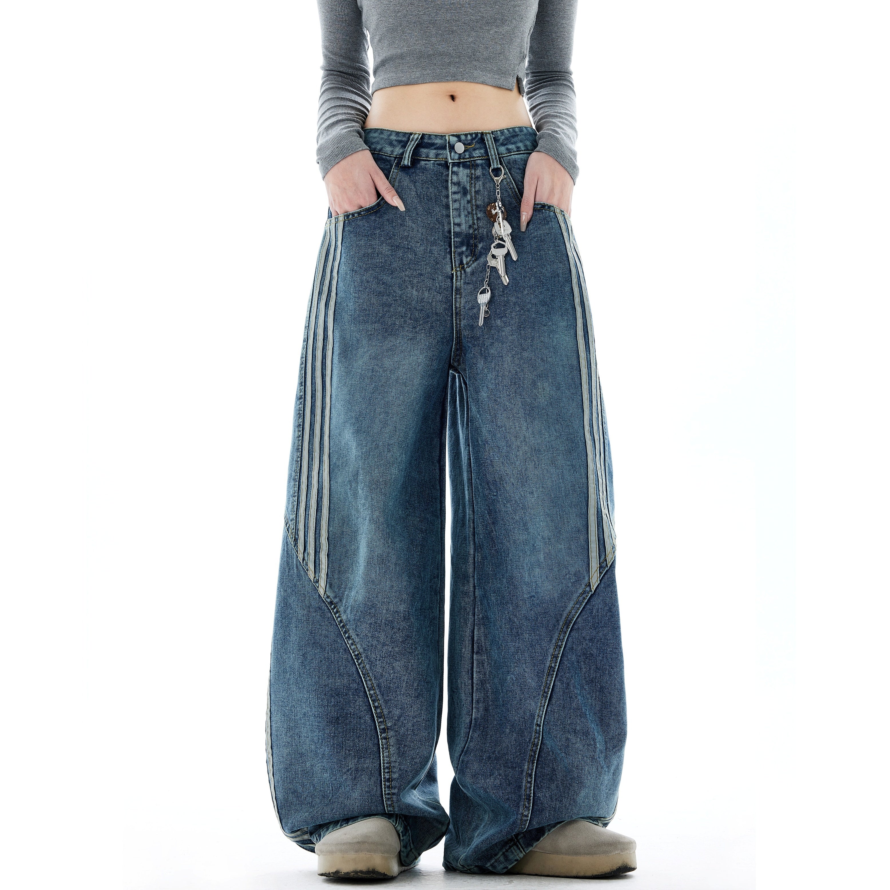 Side Line Washed Ball Jeans HG7201