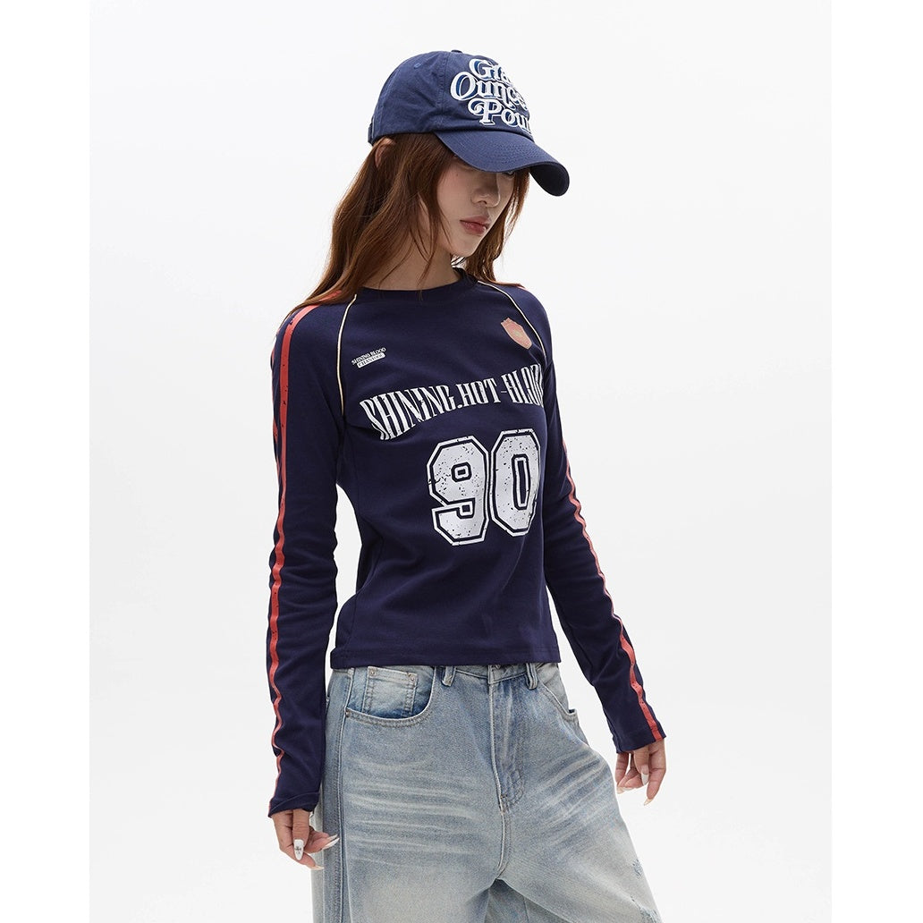 Number Logo Slim Long Sleeve T-shirt MW10106