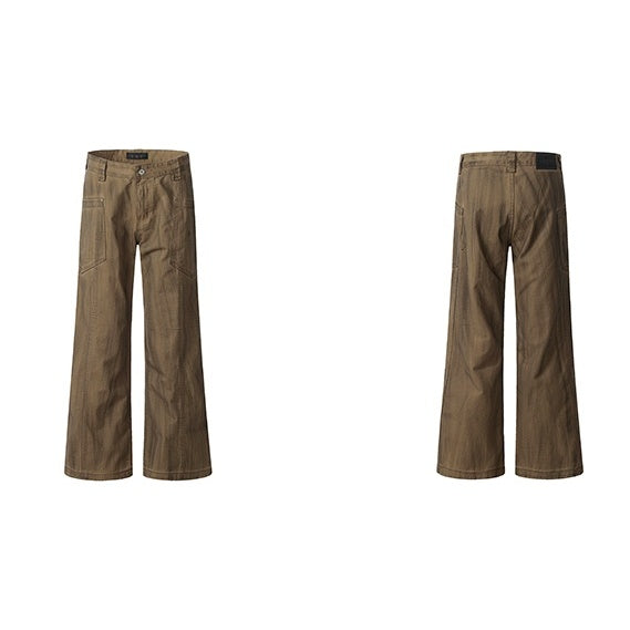 Retro Brush Dirty Wide-Leg Work Pants MW9961