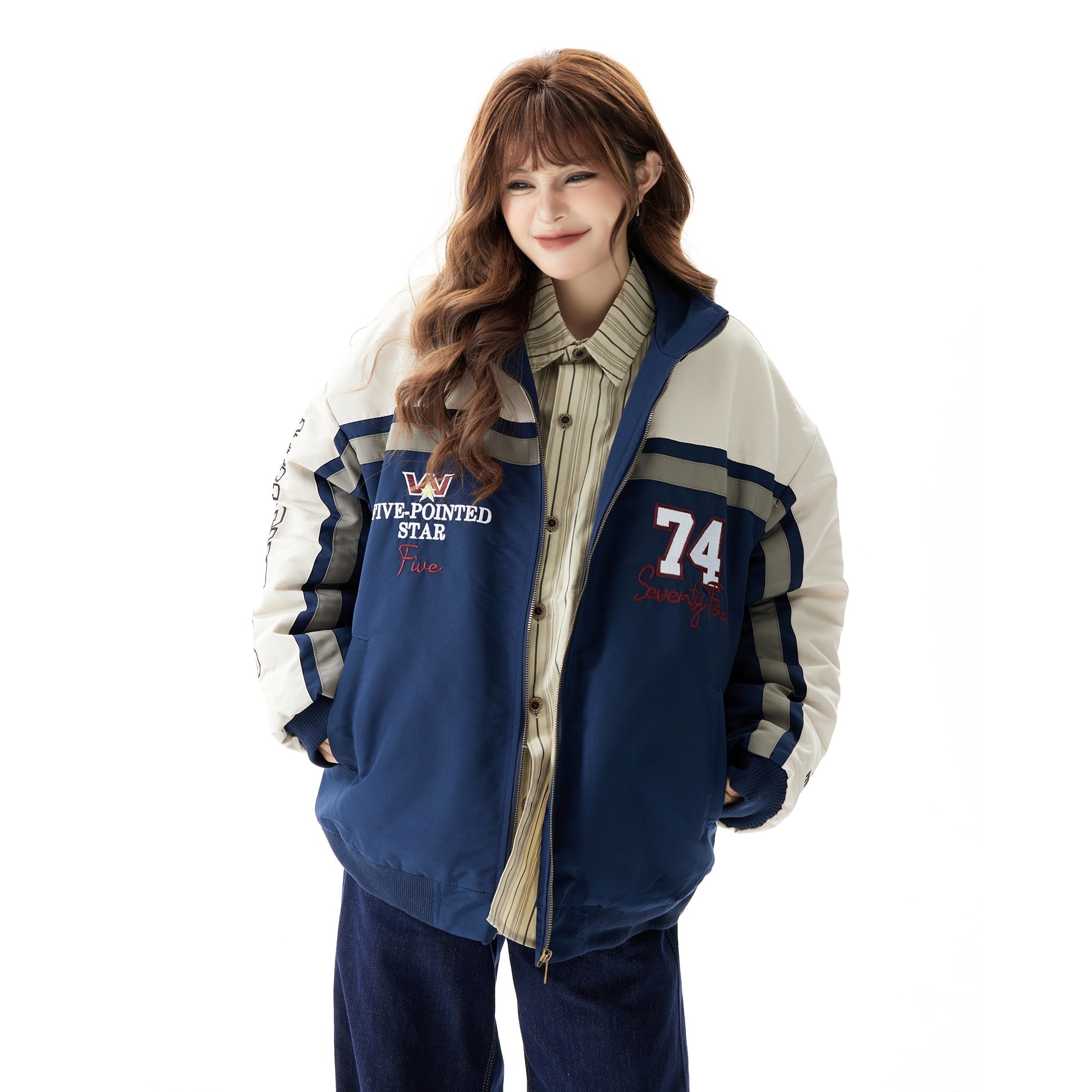 Color-Blocked Flight Jacket HG7192