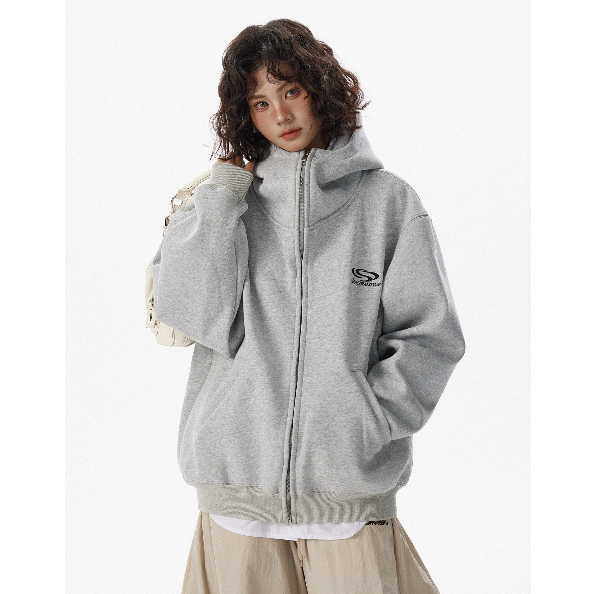 Heavyweight High Neck Zip Hooded Sweat HG7196