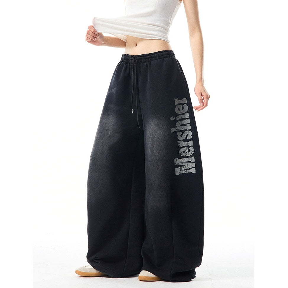 Letter Scimitar Wide-leg Sweat Pants MW9955