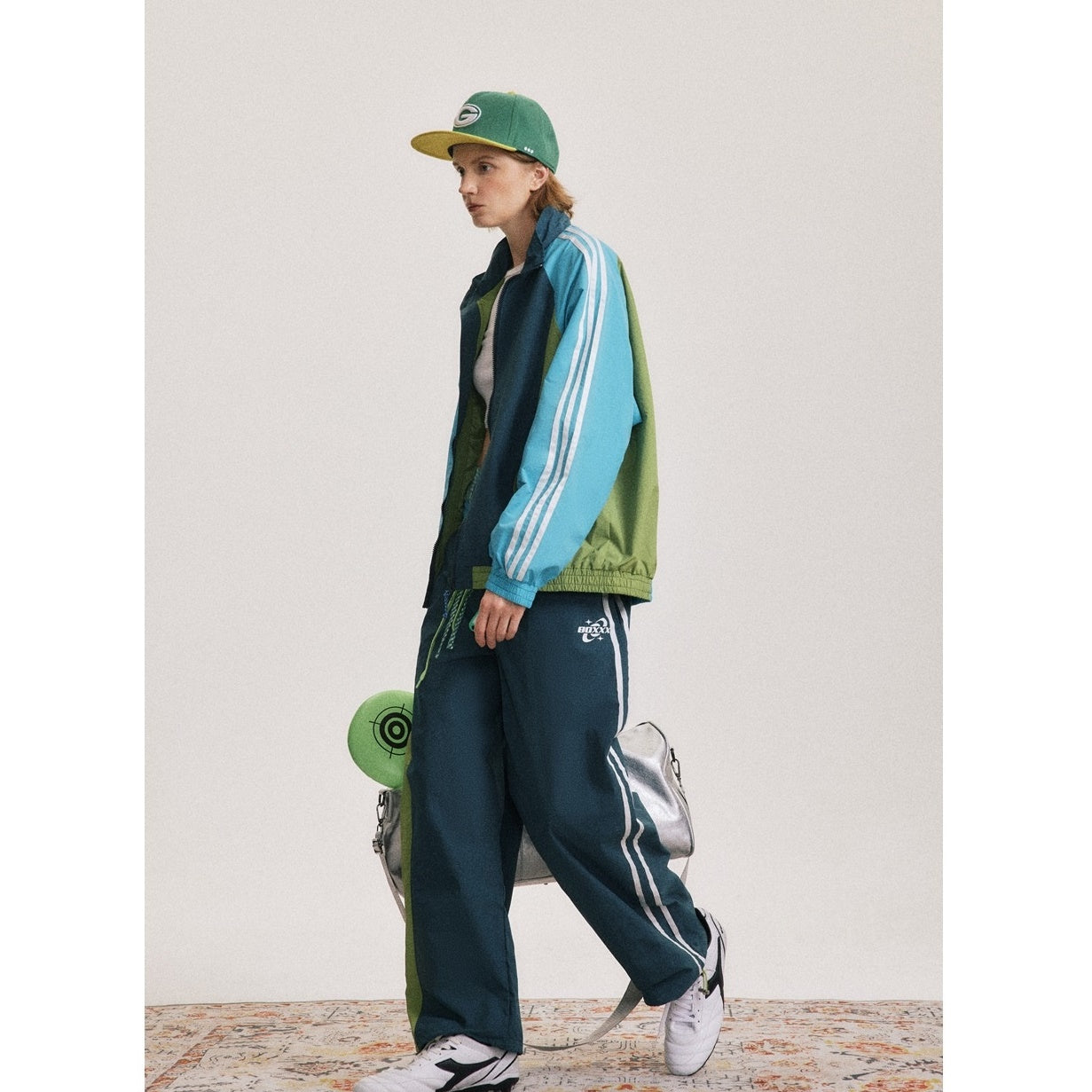 Color-Blocked Stand Collar Track Jacket BX008