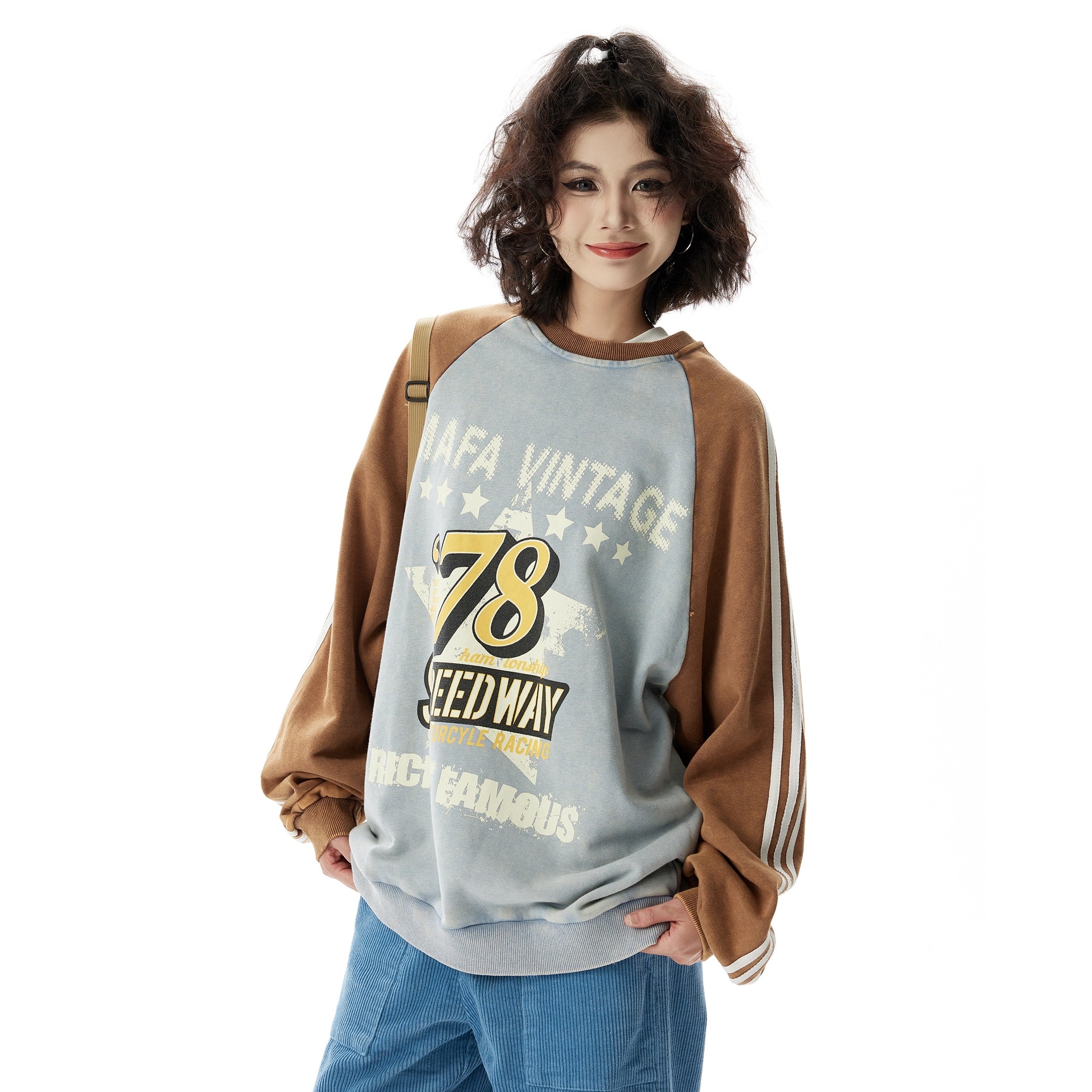 Street Raglan Sleeve Contrast Vintage Sweat HG7179