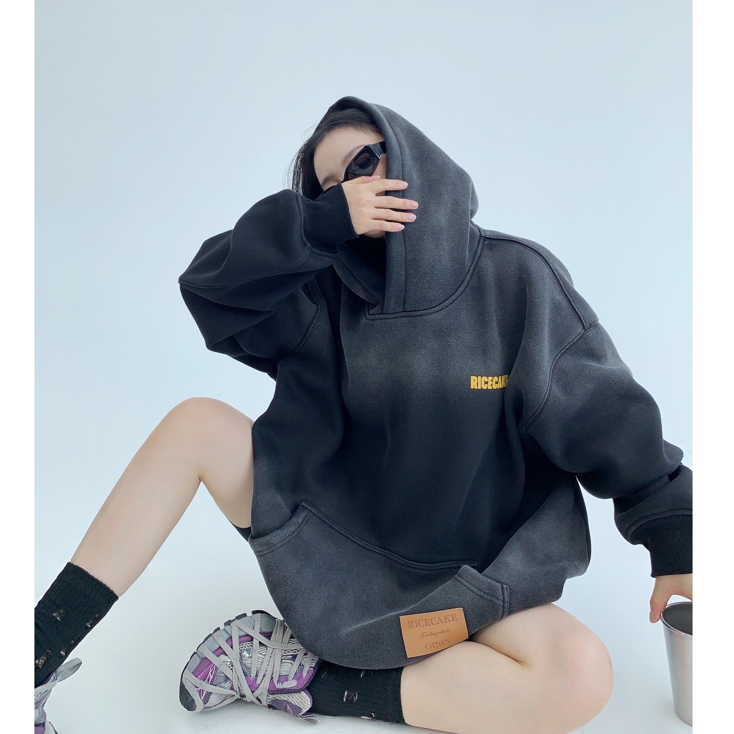 Gradient Simple Letter Oversize Hoodie MW9511