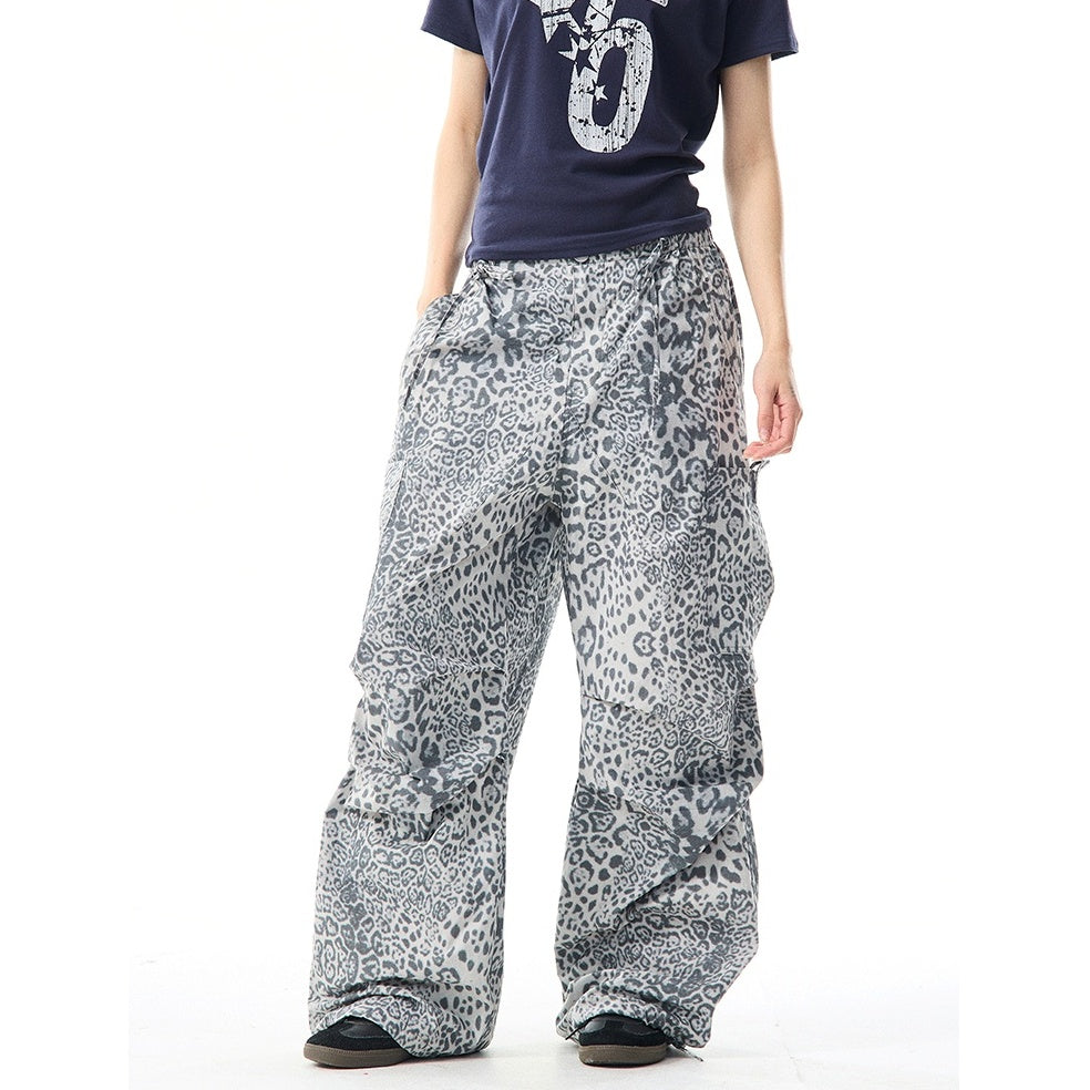 Leopard Print Parachute Cargo Pants MW9957