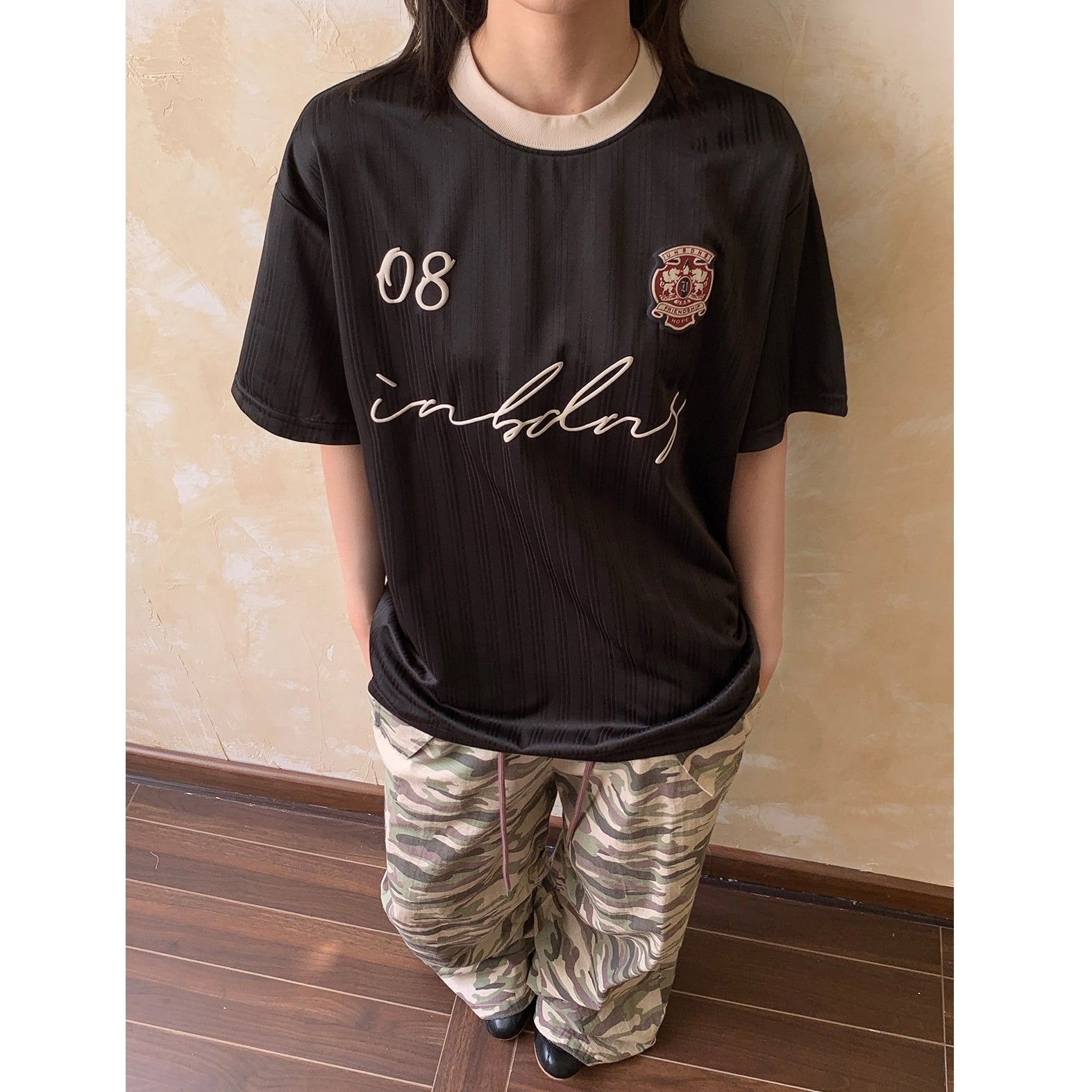 Ringer Neck Satin Sporty T-Shirt AP7012