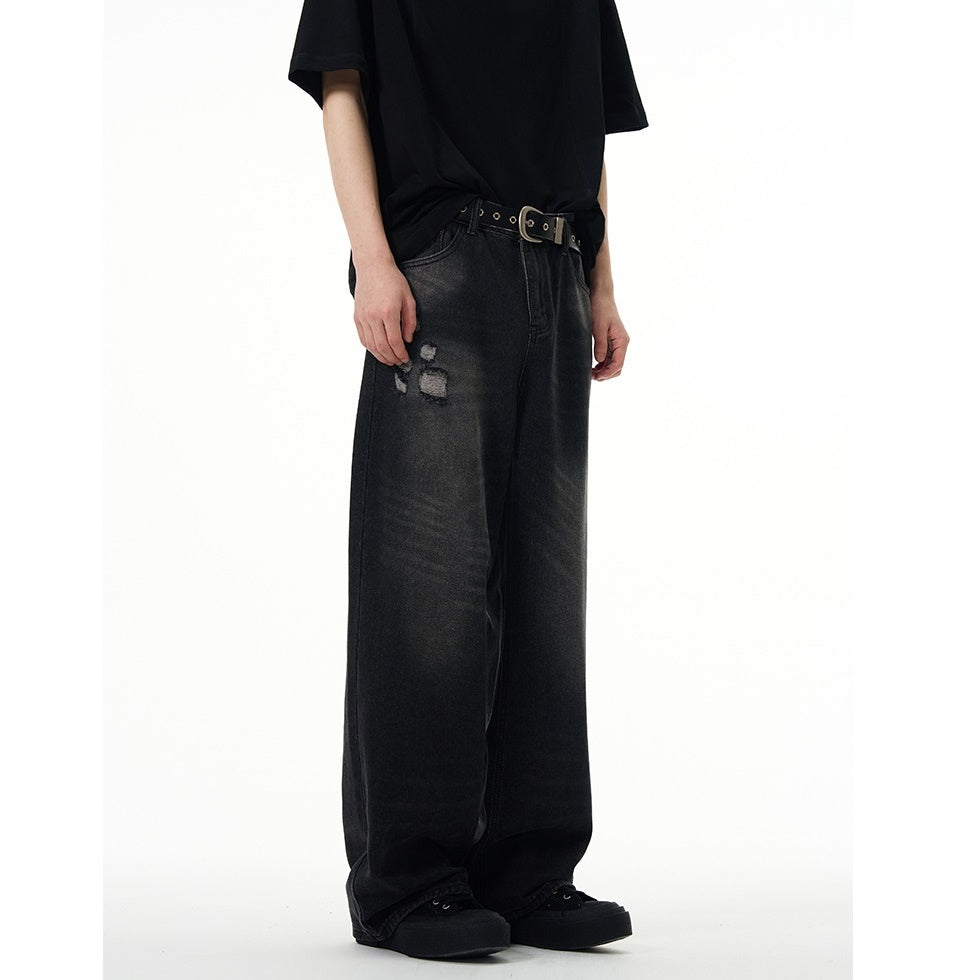 Gradation Ripped Straight Loose Jeans MW9101