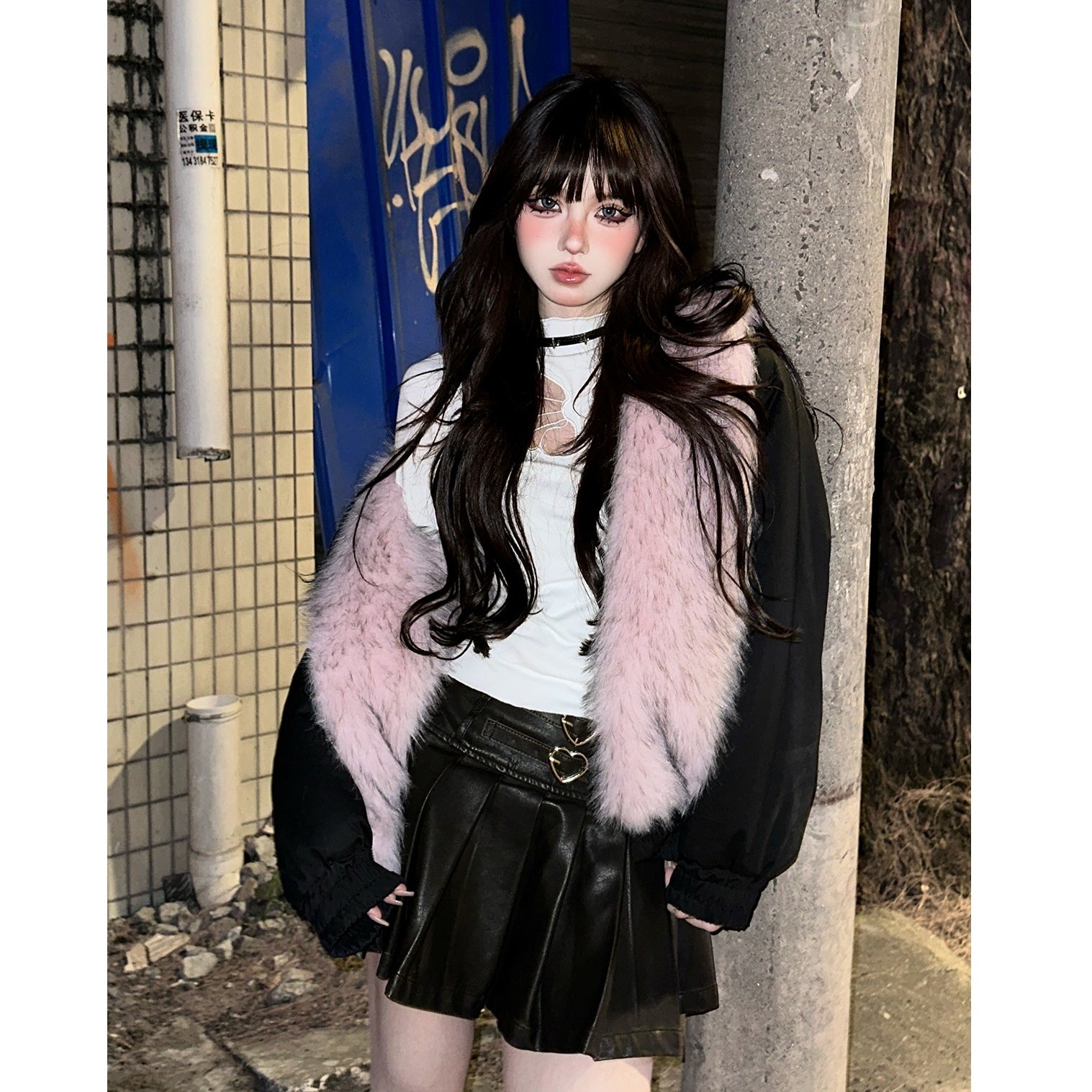 Reversible Hooded Fur Jacket KK2018