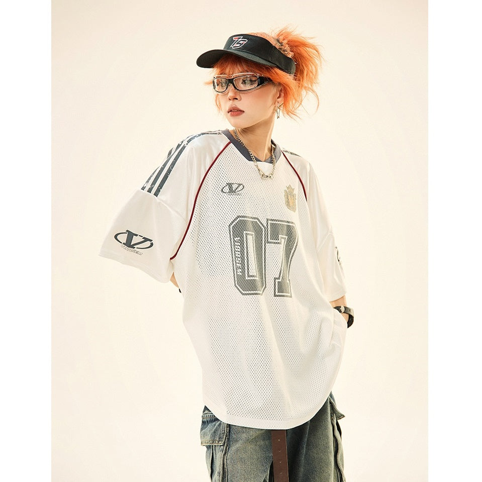 Football Jersey Design Mesh Switching T-shirt MW9270