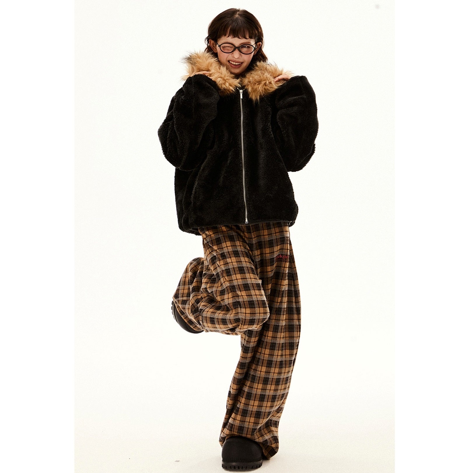 Volume Fur Collar Hooded Jacket EZ217