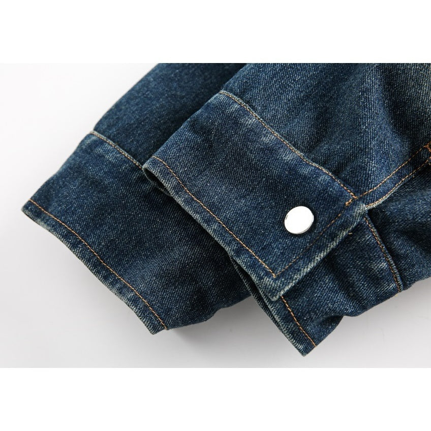 Wash Denim Loose Fleece lining Jacket MW9539