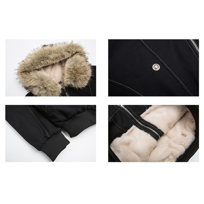 Fur Collar Work Style Hooded Blouson MW9807