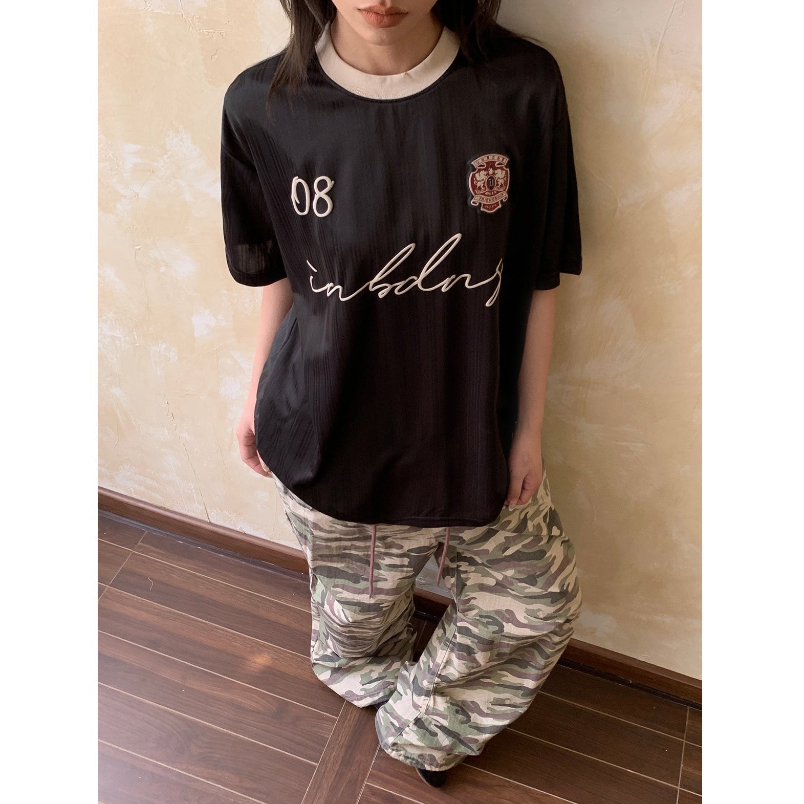 Ringer Neck Satin Sporty T-Shirt AP7012