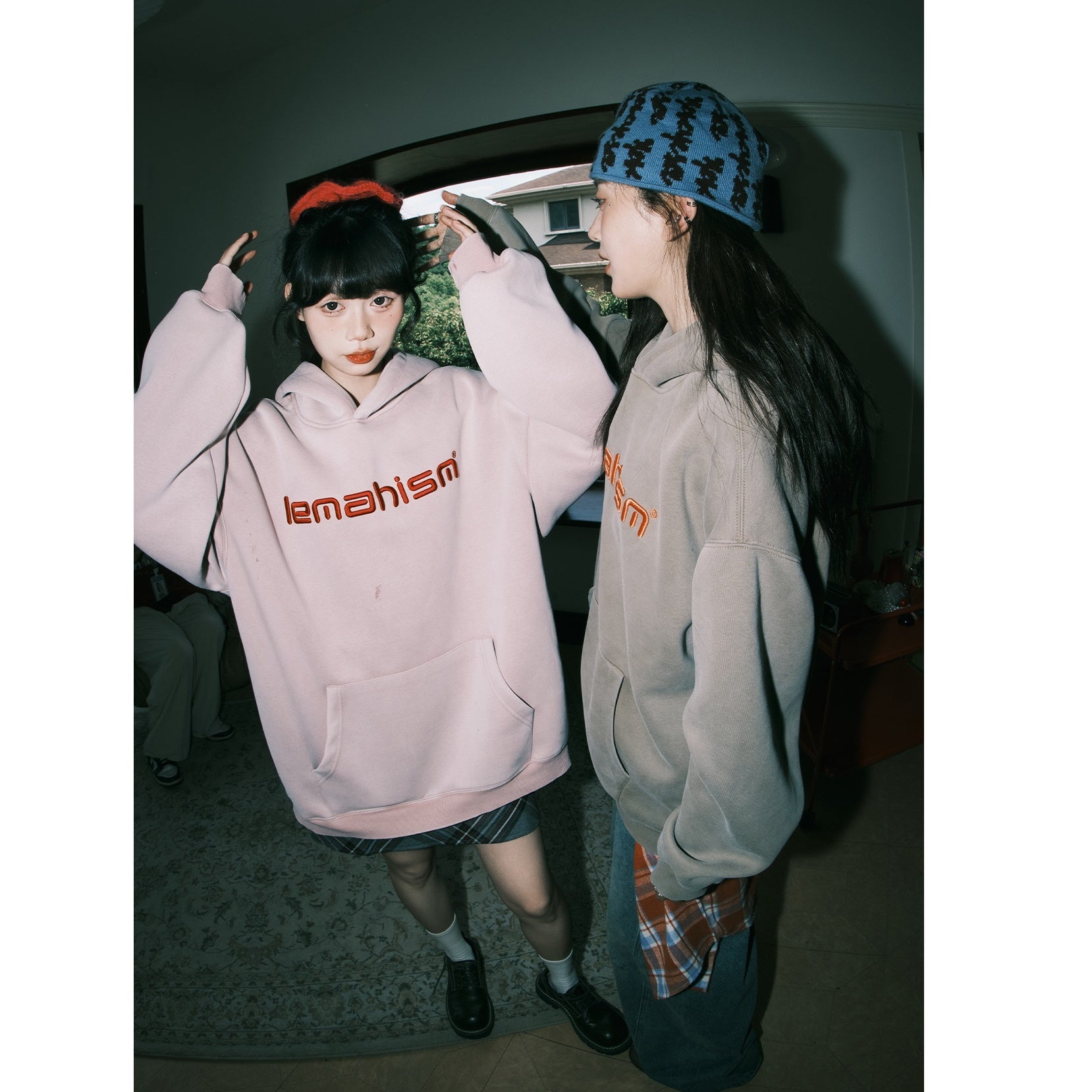 Embroidered Letter Loose Hoodie MW9418