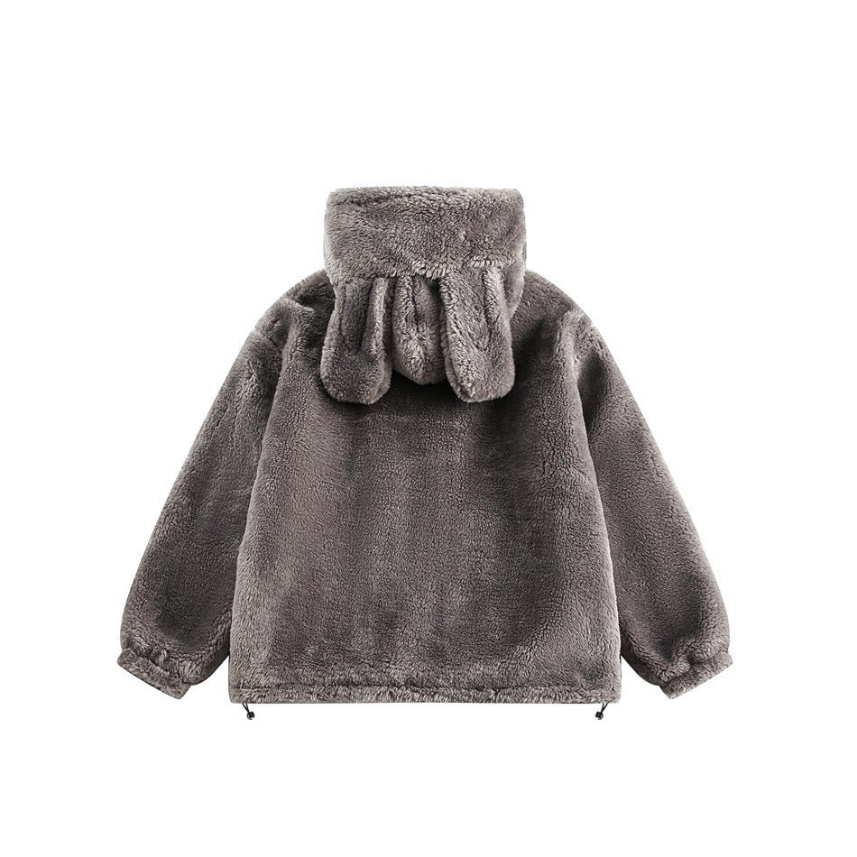 Cute Bunny Ears Hooded Fleece Jacket SP7002